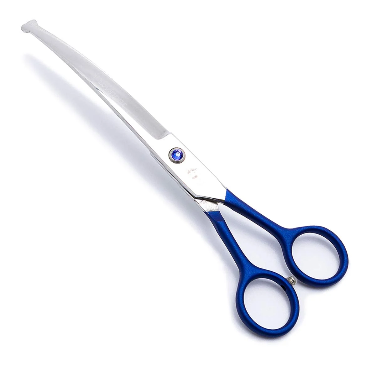 High-End LovinPet Curved Grooming Scissors – Right Left-Handed Round-Tip Safety Shears 6CR Stainless Steel