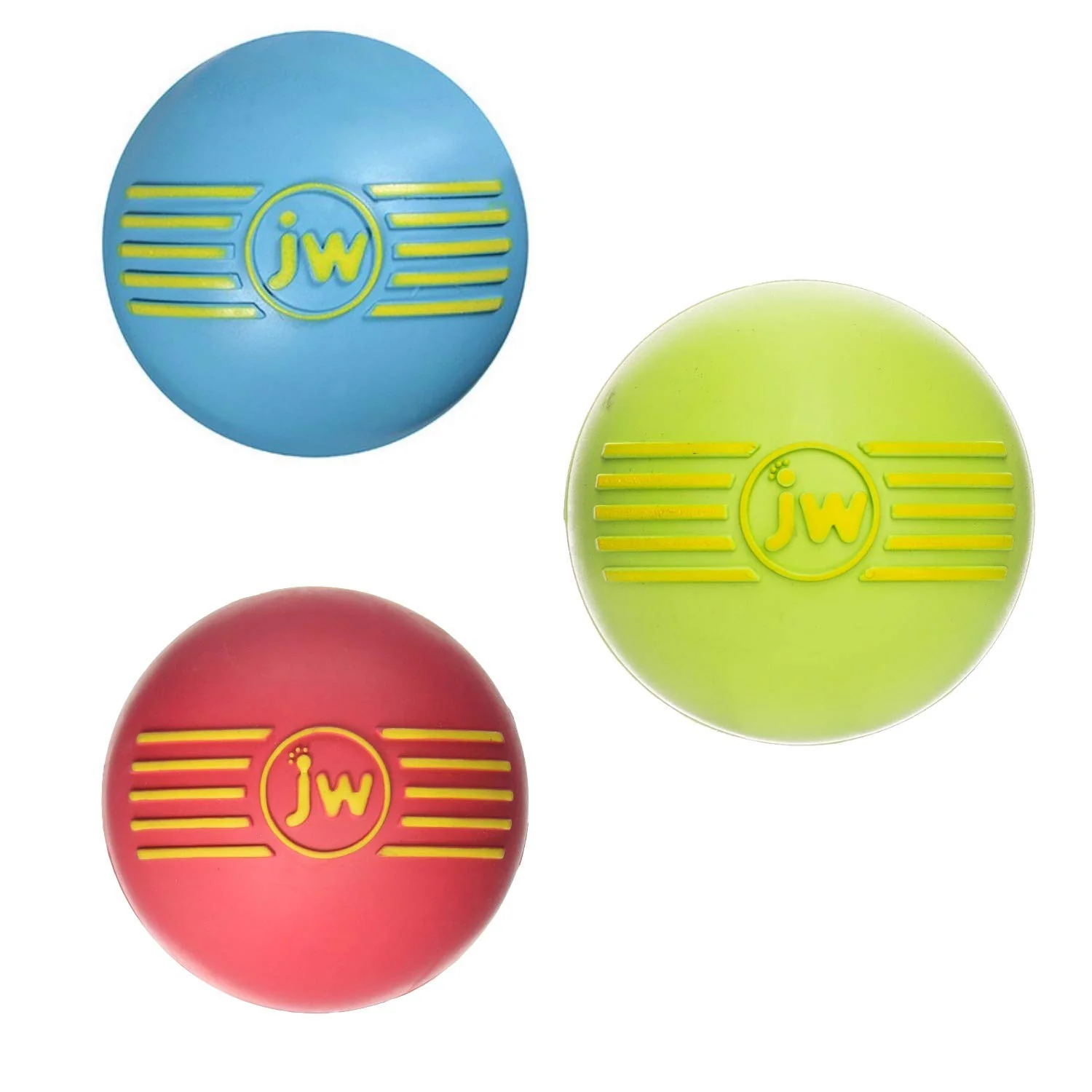 Natural JW Pet iSqueak Squeaker Toy for Dogs – Medium Ball 3 Pack Vanilla-Scented Durable Rubber Convenient