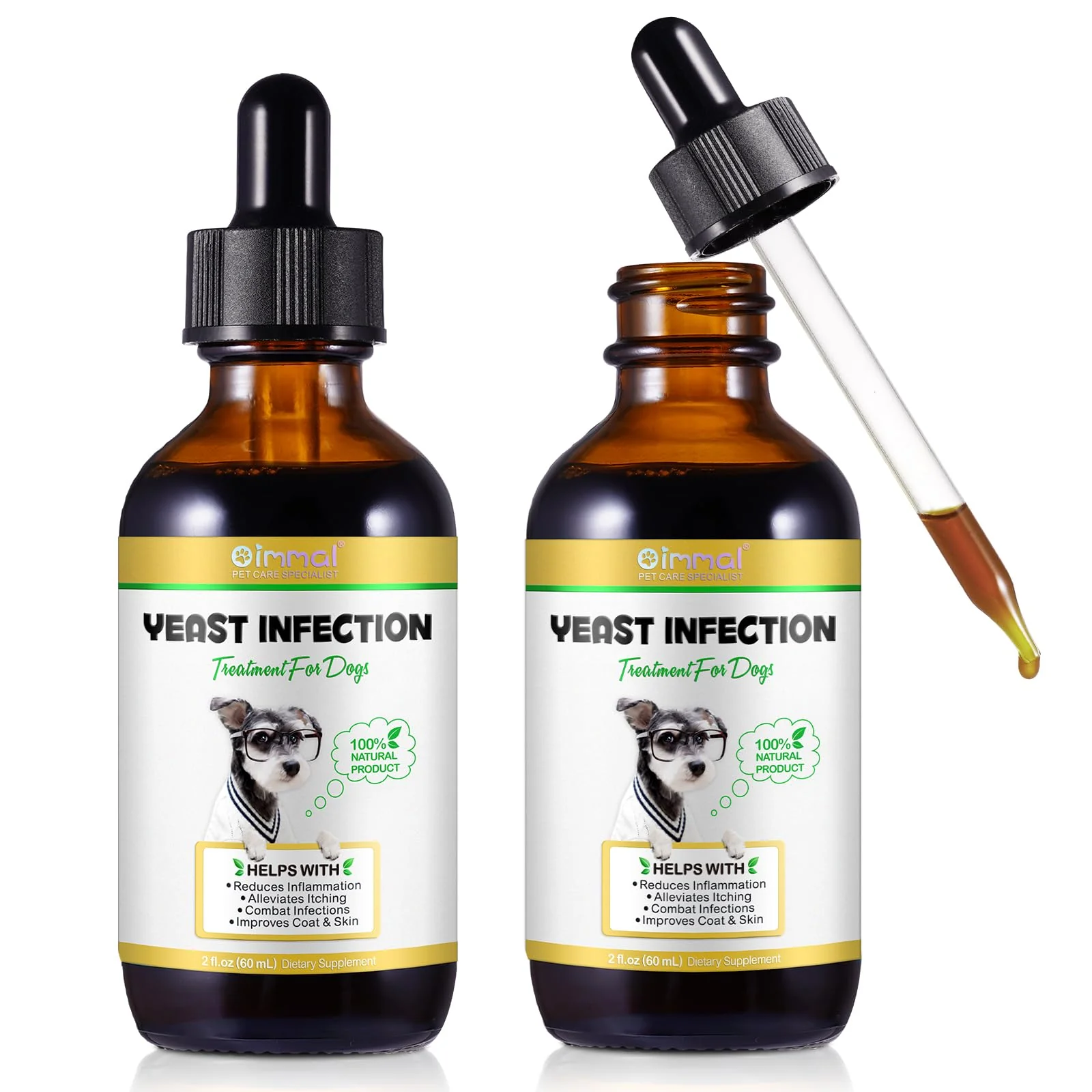 Premium Material Beyxdu Yeast Infection Treatment for Dogs – All-Breeds Oral Formula 4 Oz 120 ml Recyclable