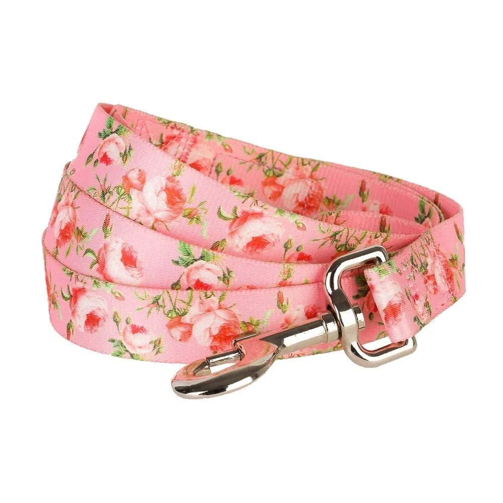 Clean Blueberry Pet 9 Patterns Floral Rose Baby Pink Dog Leash - 5 ft x 3 8 in for X-Small User-Friendly