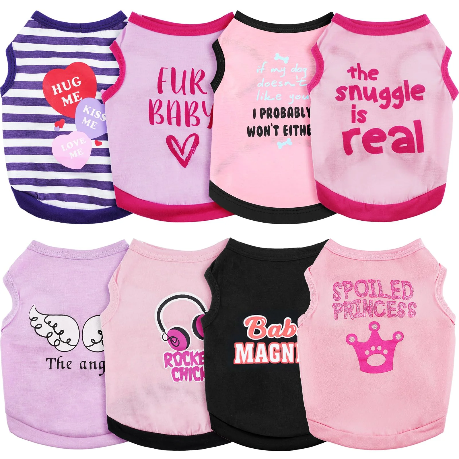 Effective Reginary 8-Piece Small Dog Shirts – Breathable Printed Pet Outfit for Chihuahuas Yorkies Size S Sustainable