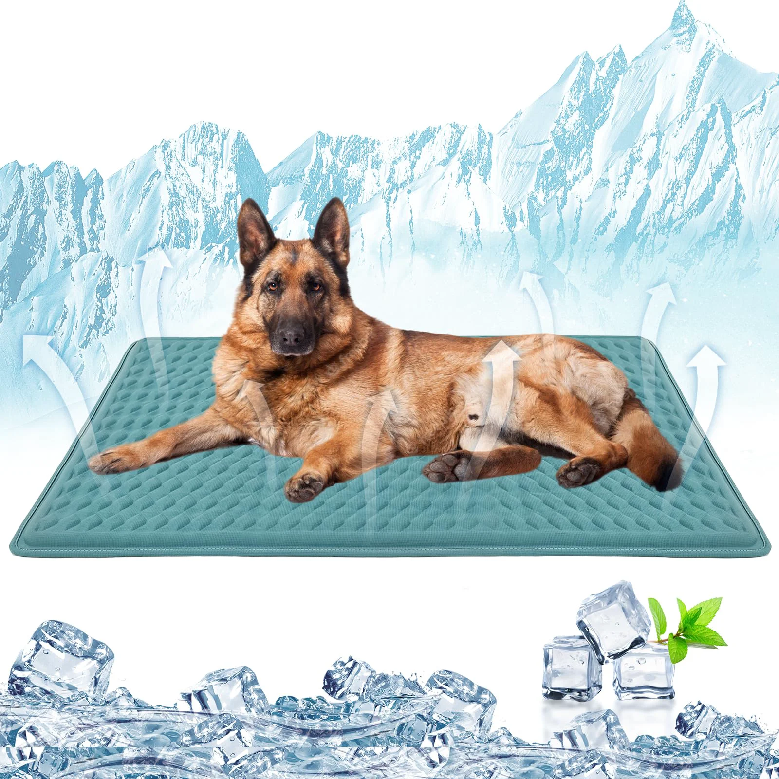 Next-Generation GOLOPET Dog Cooling Mat 34x23 in – Waterproof Teslin Mesh Non-Slip Portable Up to 60 lbs Convenient