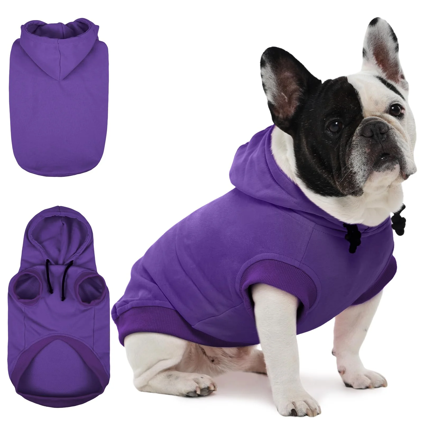 Luxury IECOii Dog Hoodie for Small Dogs - Purple M Lightweight Spring Fall Sweater Reliable