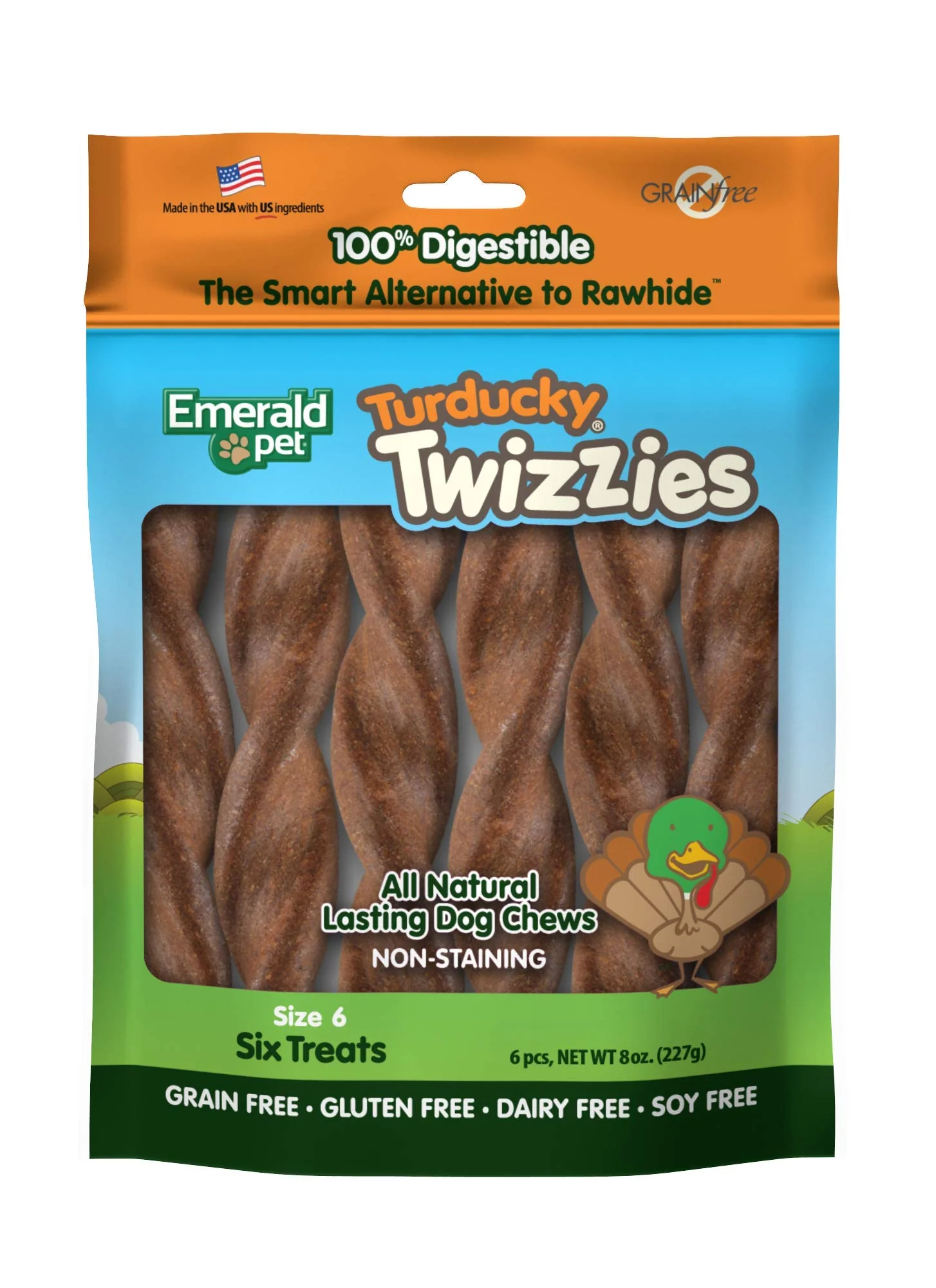 Long-Lasting Emerald Pet Twizzies Turducky Turkey Duck Chew Treats VisaMastercardMaestroApple PayDiscoverShop Pay Minimalist