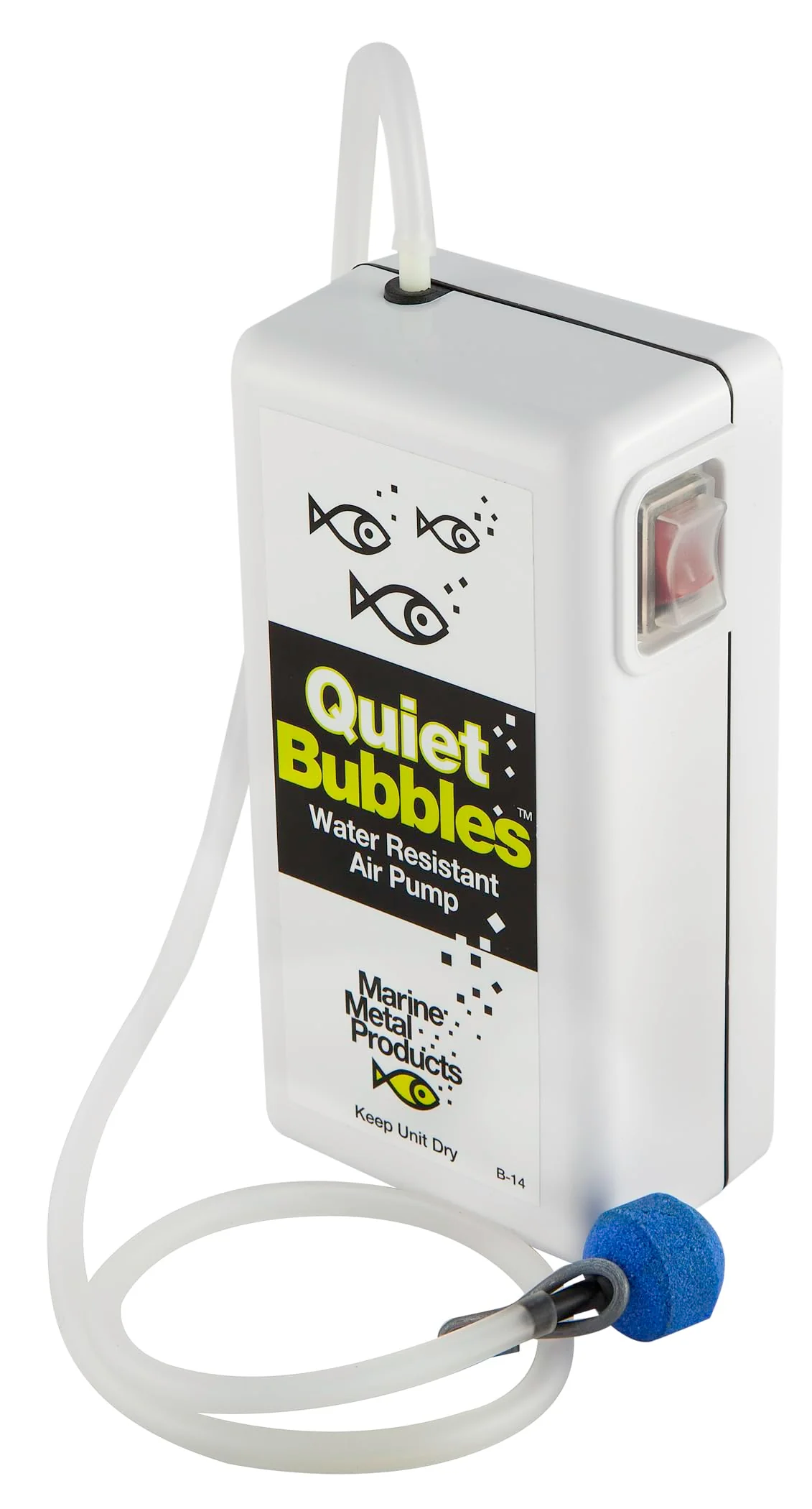 Premium Material Marine Metal Quiet Bubbles B-14 Live Bait Aerator – Portable Water-Resistant Air Pump Optimized