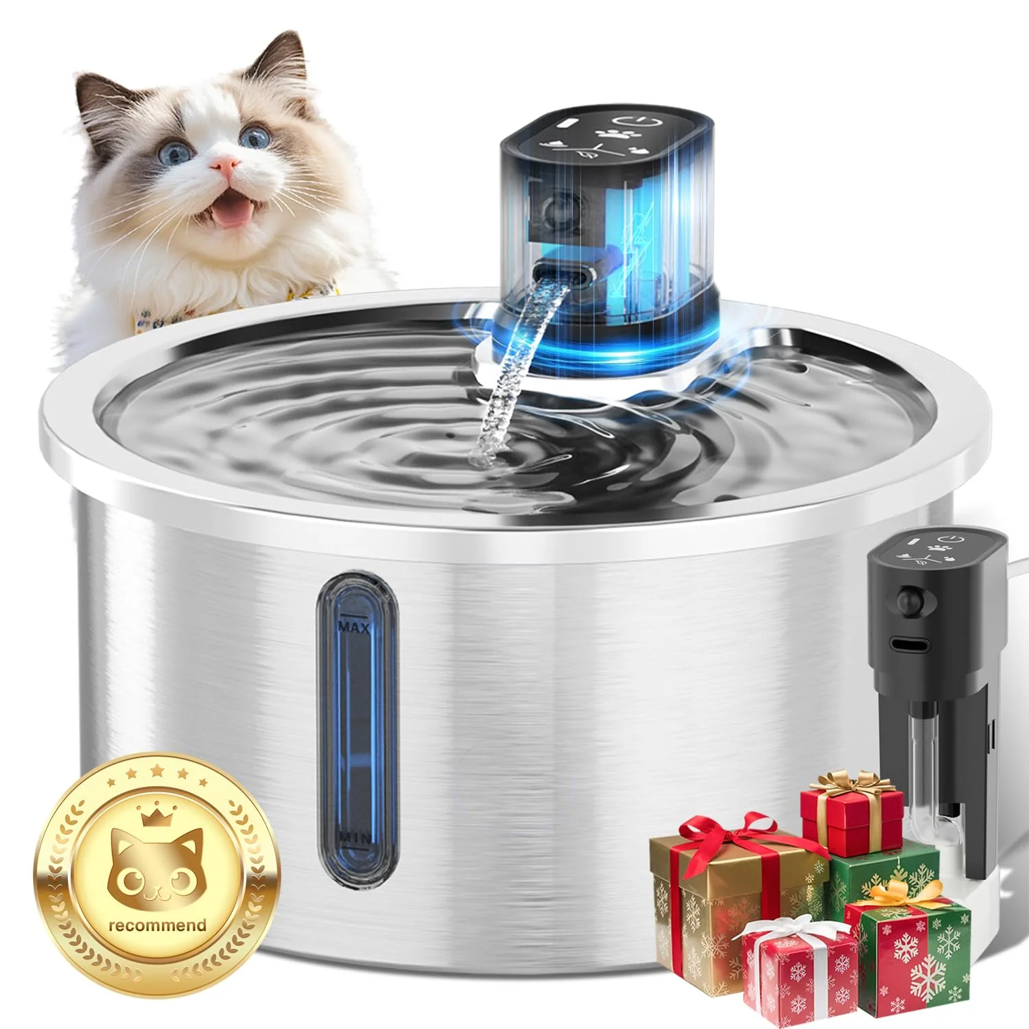 Relaxed Jzla Pro Wireless Cat Water Fountain — Stainless Steel 4000mAh Battery 3.2L Capacity Authentic