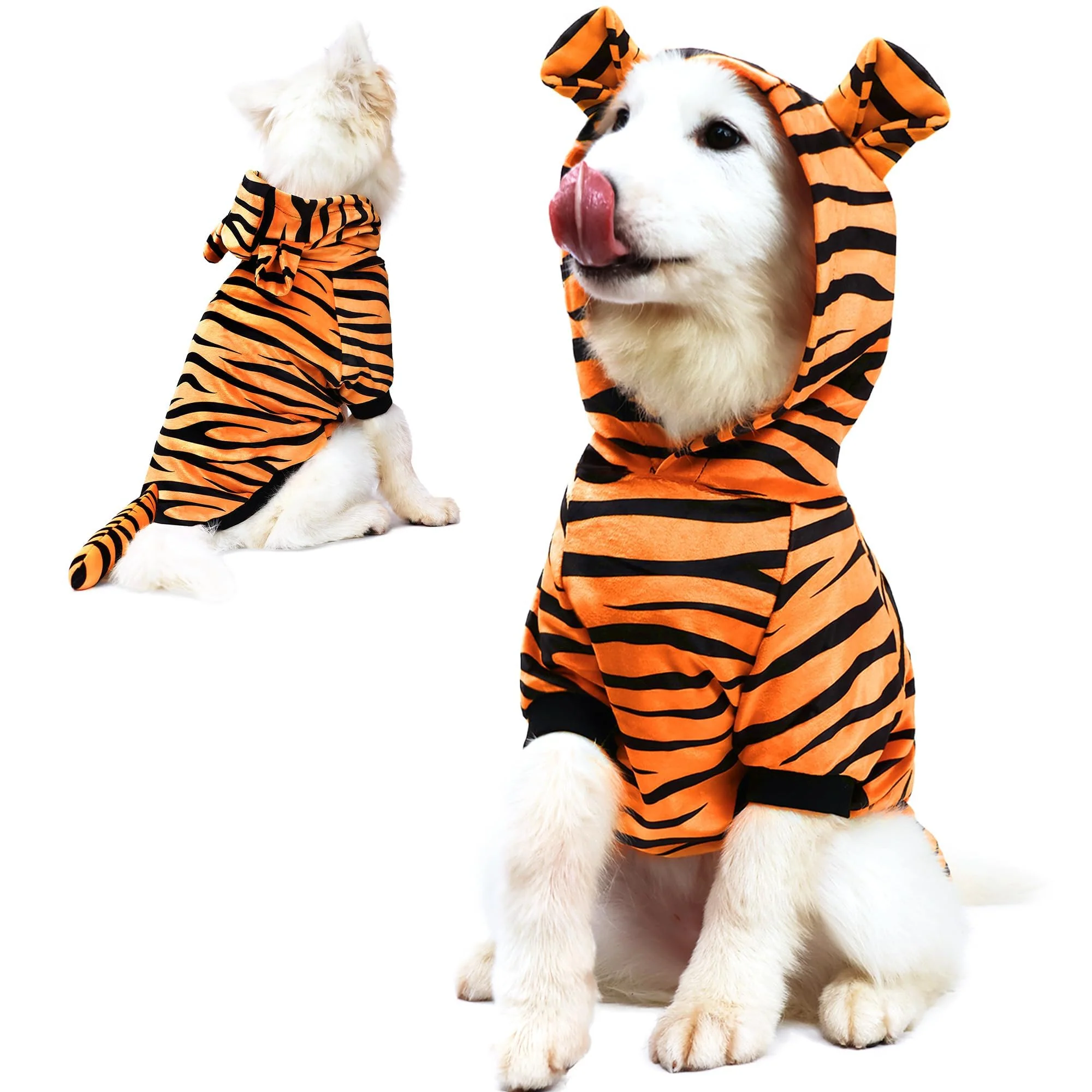Modern NACOCO Halloween Dog Tiger Costume - Cozy Pet Hoodie for Small Medium Dogs Cats Orange 3XL Effective