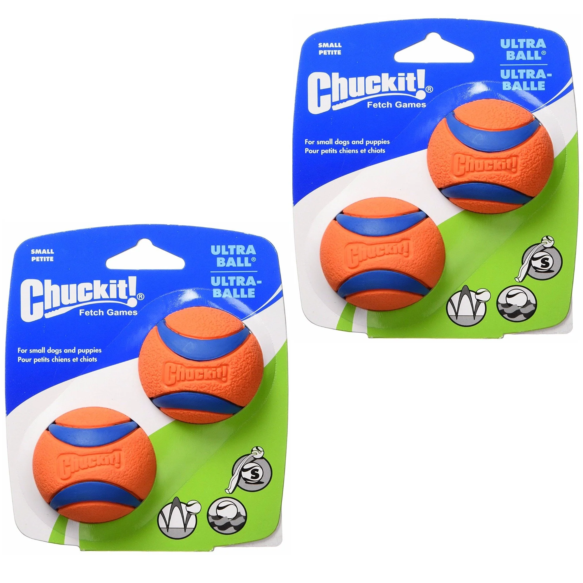 Classic Chuckit Ultra Ball Small 4-Pack – Durable Rubber Fetch Toy That Fits Launchers Flexible