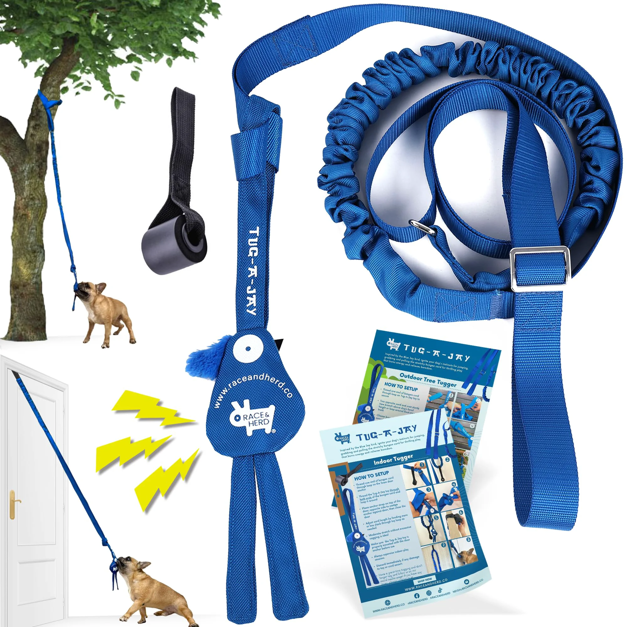 Fashionable Race Herd Tug-A-Jay Tree Tugger Outdoor Dog Tug Toy Tether Tug Contemporary