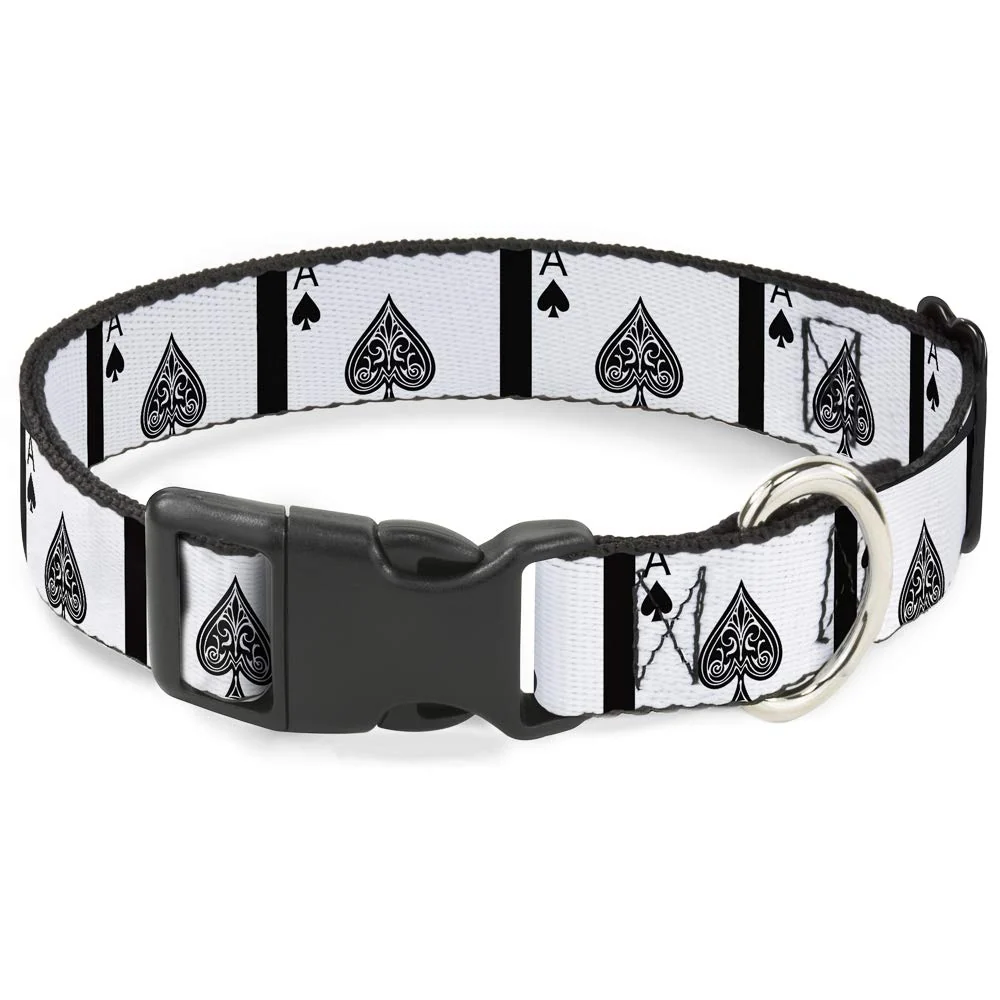 Long-Lasting Buckle-Down Ace Of Spades Collar – 9 to 15 Inch Neck 1 Inch Wide Superior