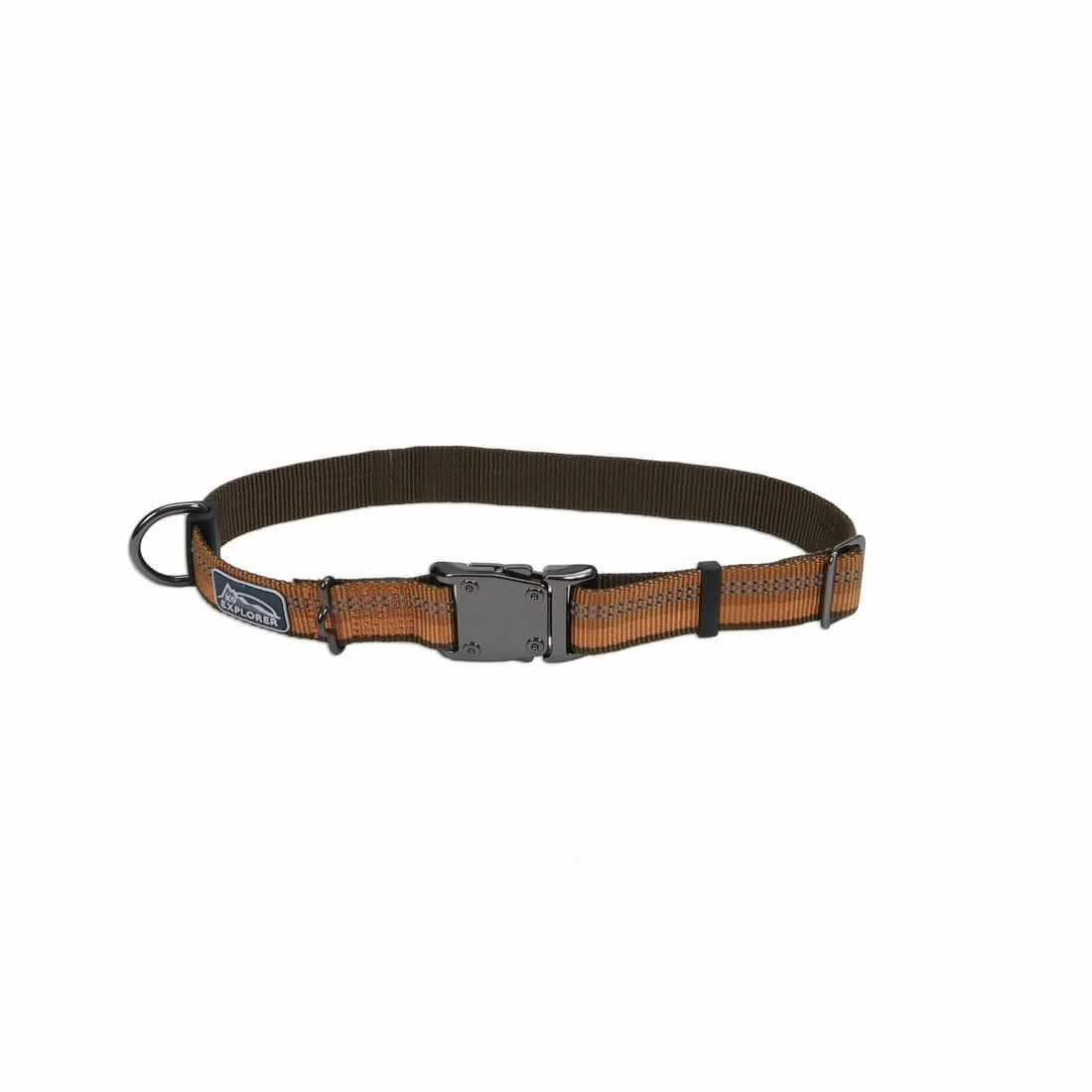 Flexible Coastal Pet K9 Explorer Reflective Adjustable Dog Collar – Campfire Orange 1in x 12-18in Reusable