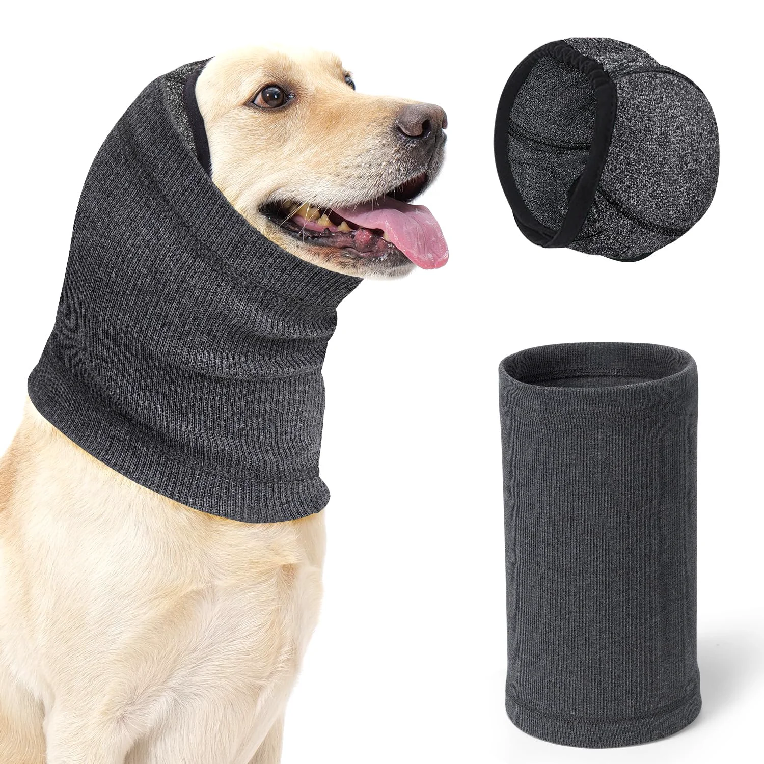 Classic SlowTon Quiet Ears Dog Hoodie — 2-Pack Noise-Blocking Ear Wraps for Grooming Post-Op Care Certified