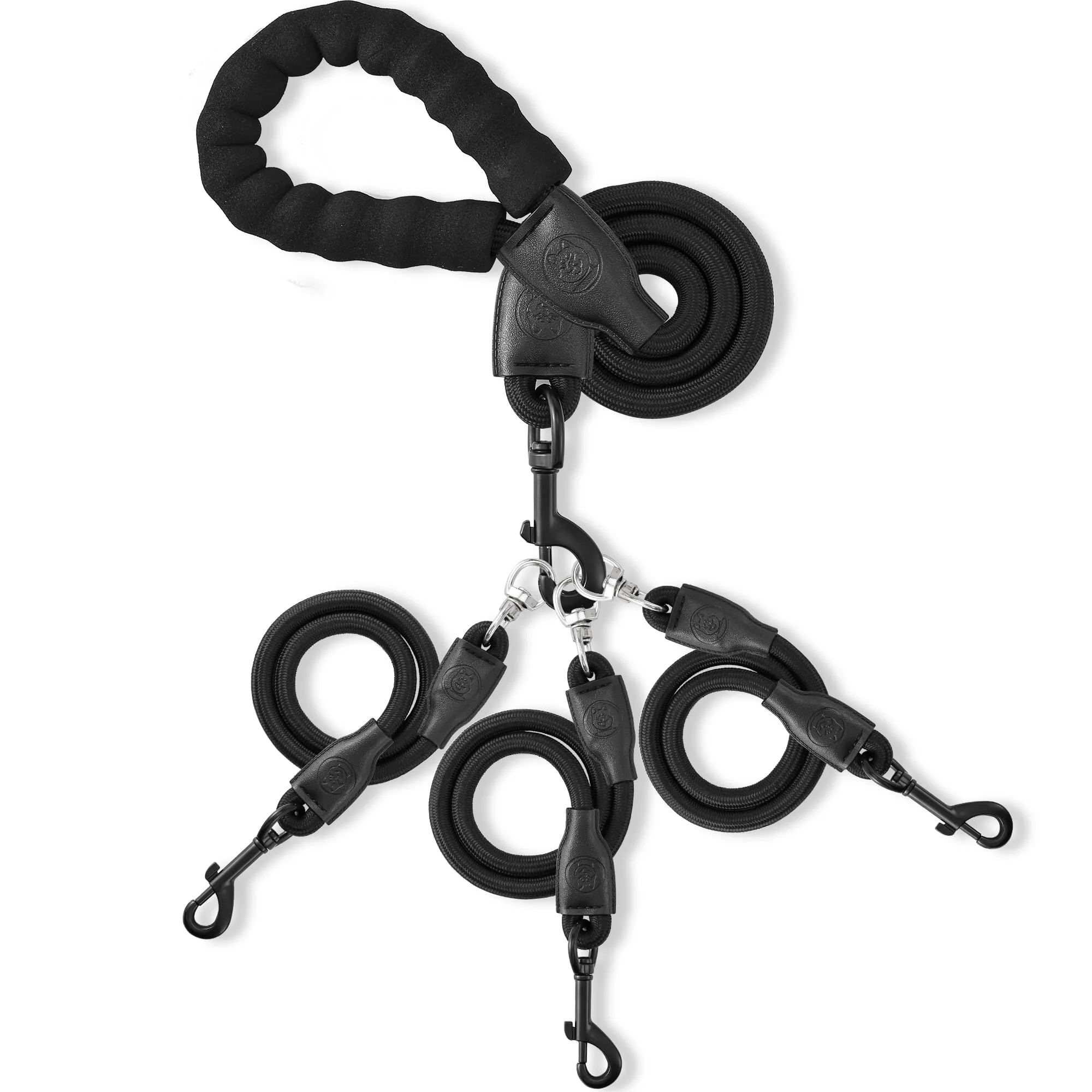 High-End Mengbei tribe Heavy Duty 3 Dog Leash – No Tangle 360° Swivel Triple Dog Walking Large up to 150 lbs Optimized