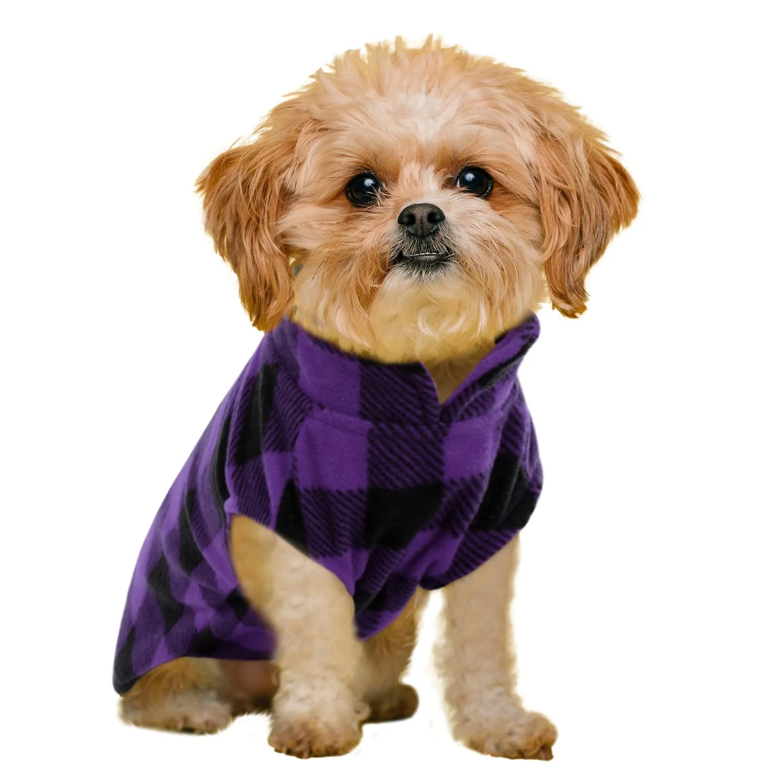 Contemporary Kama Bridal Dog Coat – Purple Black Plaid Thin Pullover Fleece Vest Size S Relaxed