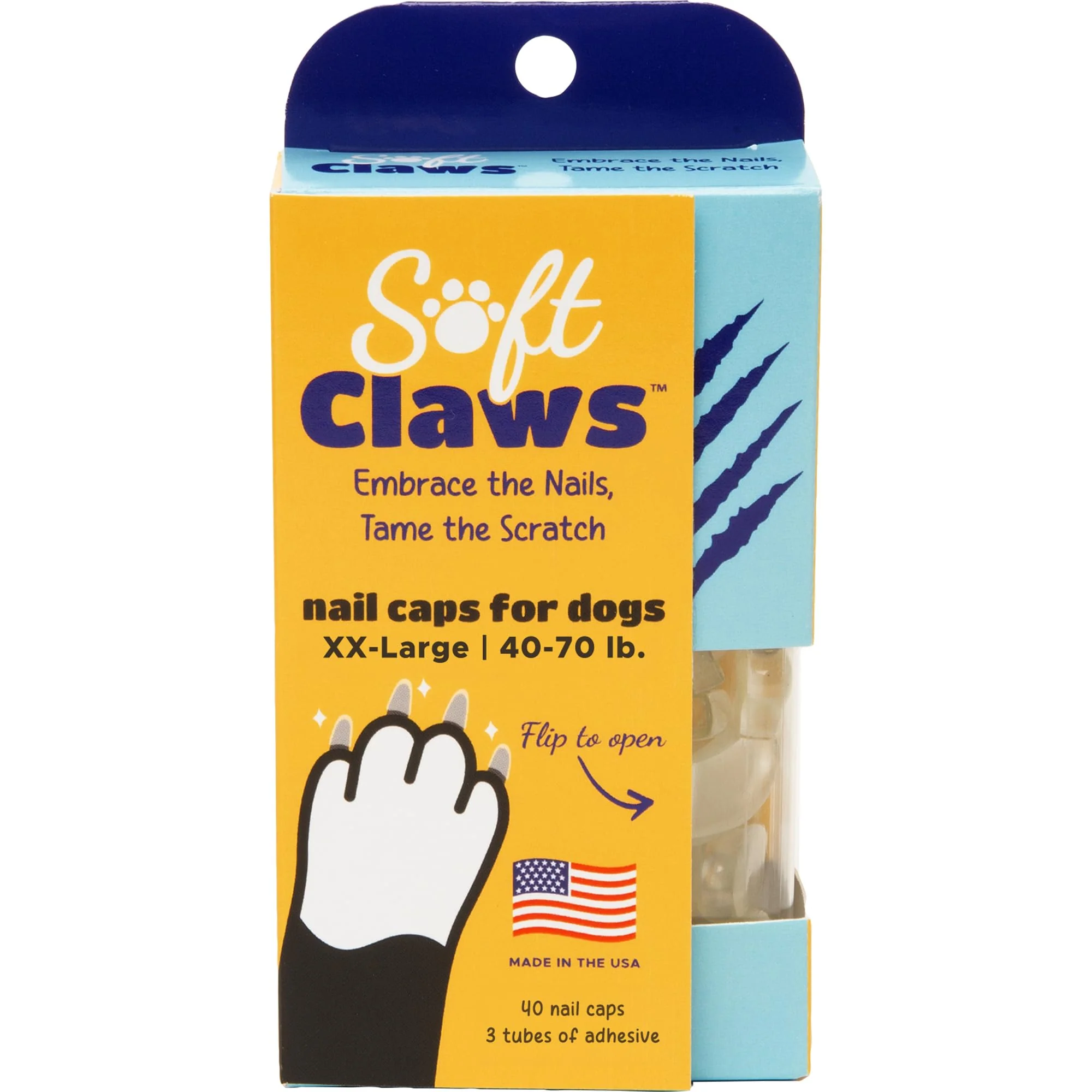 Secure Soft Claws XX-Large Nail Caps for Dogs – Non-Slip Design 40-Cap Kit for Floor Furniture Protection Premium Material