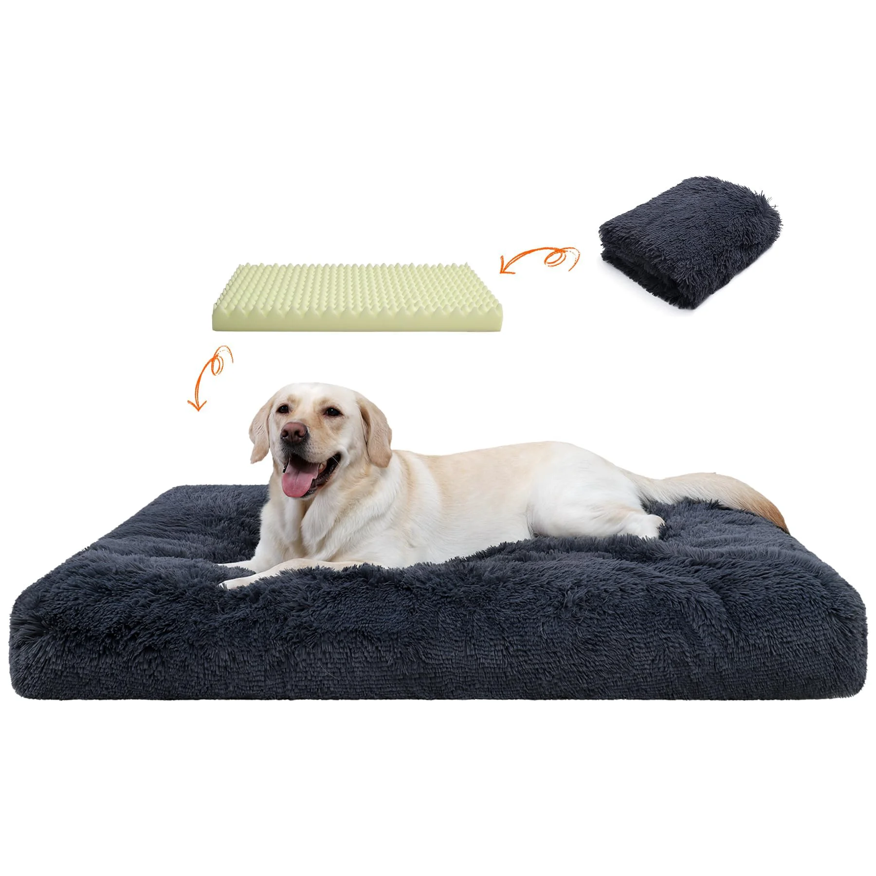 High-Quality CHAMPETS Orthopedic Dog Bed 35x23 in – Waterproof Washable Cover Non-Slip Verified
