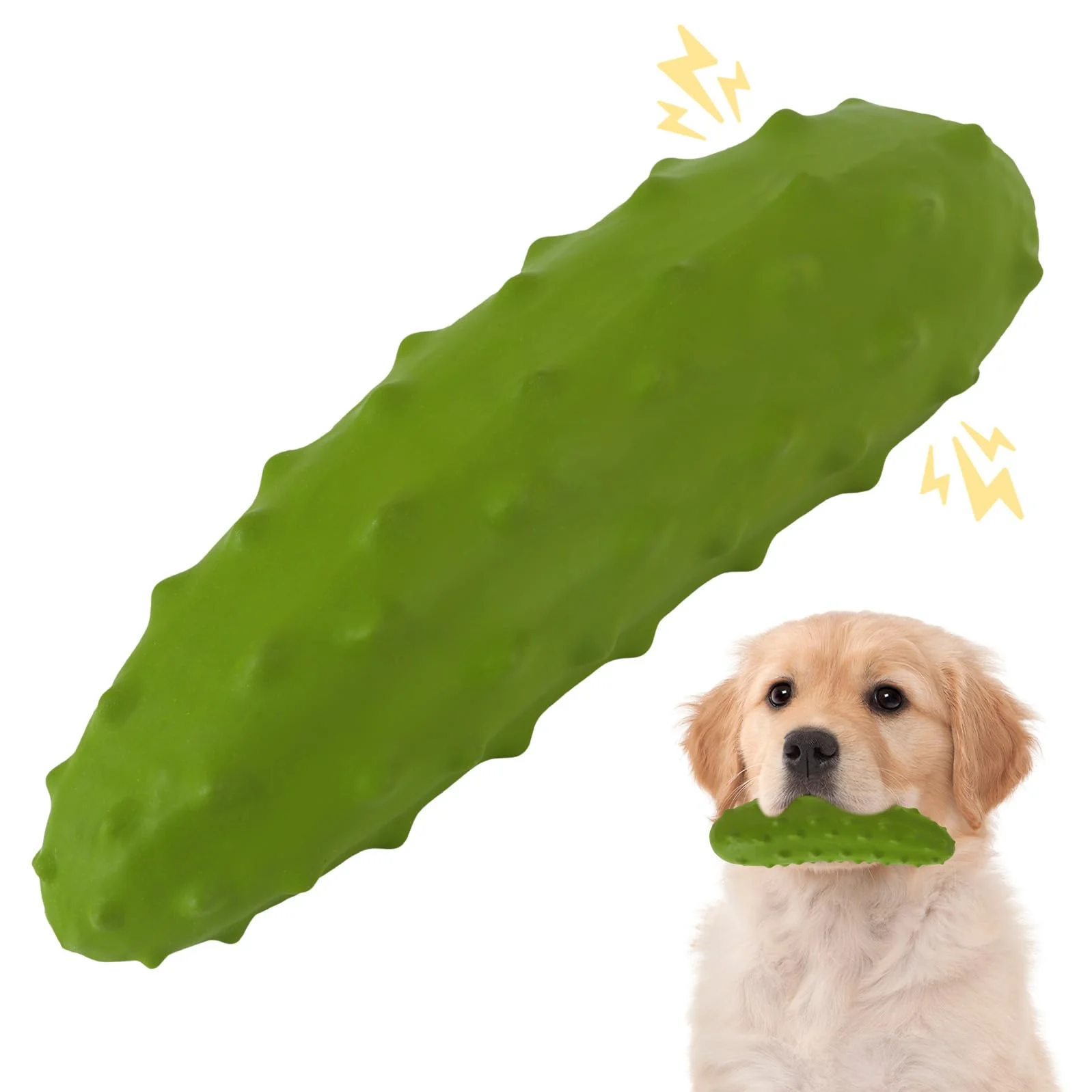 Superior LIFLIX Tough Squeaky Dog Toy — Natural Rubber Cucumber Chew for Medium Large Dogs Trusted