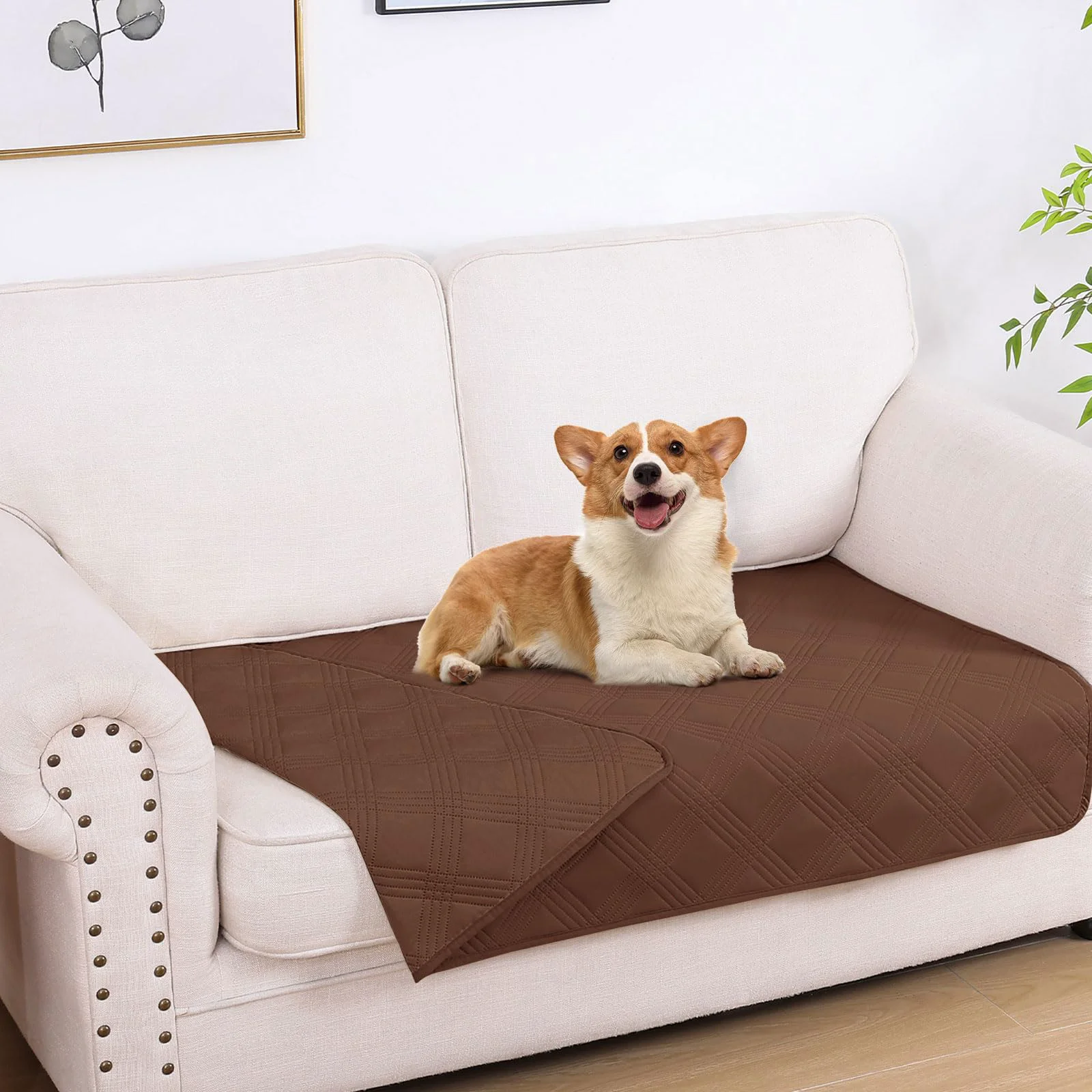 Expertly Made hyha Waterproof Dog Blanket – Reversible Sofa Cover 30x53 Brown Brown High-Performance
