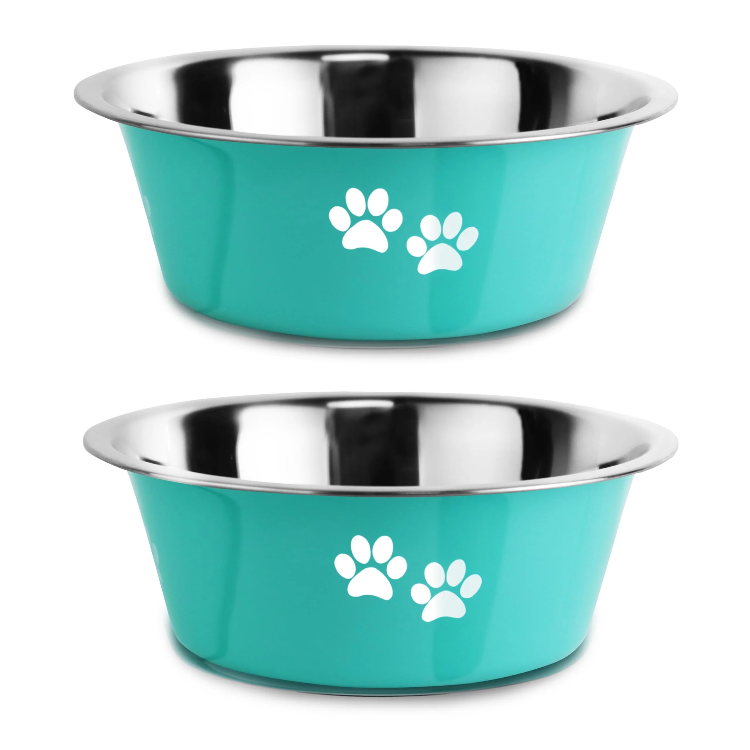 Pure SOUXU Stainless Steel Dog Bowls with Nonslip Bottom Green 6.6 Cups 53 oz Outstanding