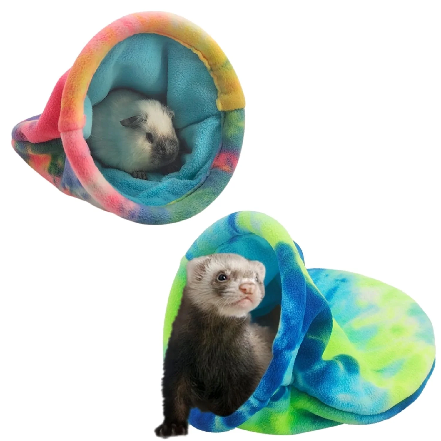Exclusive SEZDEKI 2 Pack Guinea Pig Snuggle Sack – Large Fleece Hideouts for Small Pets Versatile