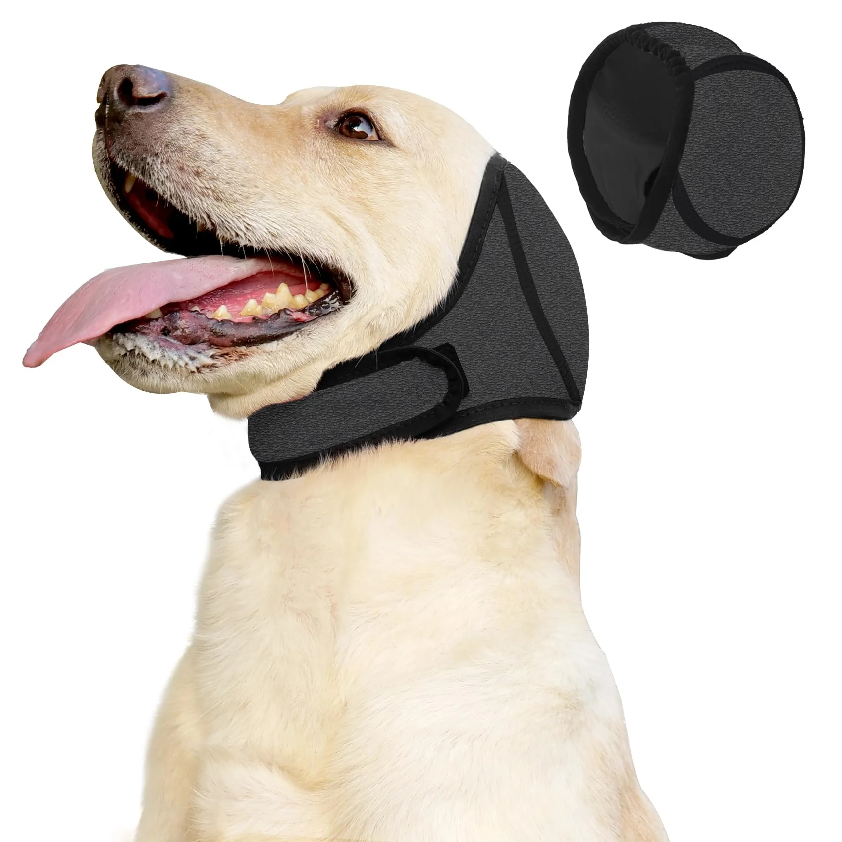 Expertly Made JOHNBOLIN Dog Ear Muffs No Shake Ear Wrap – Waterproof Calming Hoodie for Grooming Bathing Swimming Premium