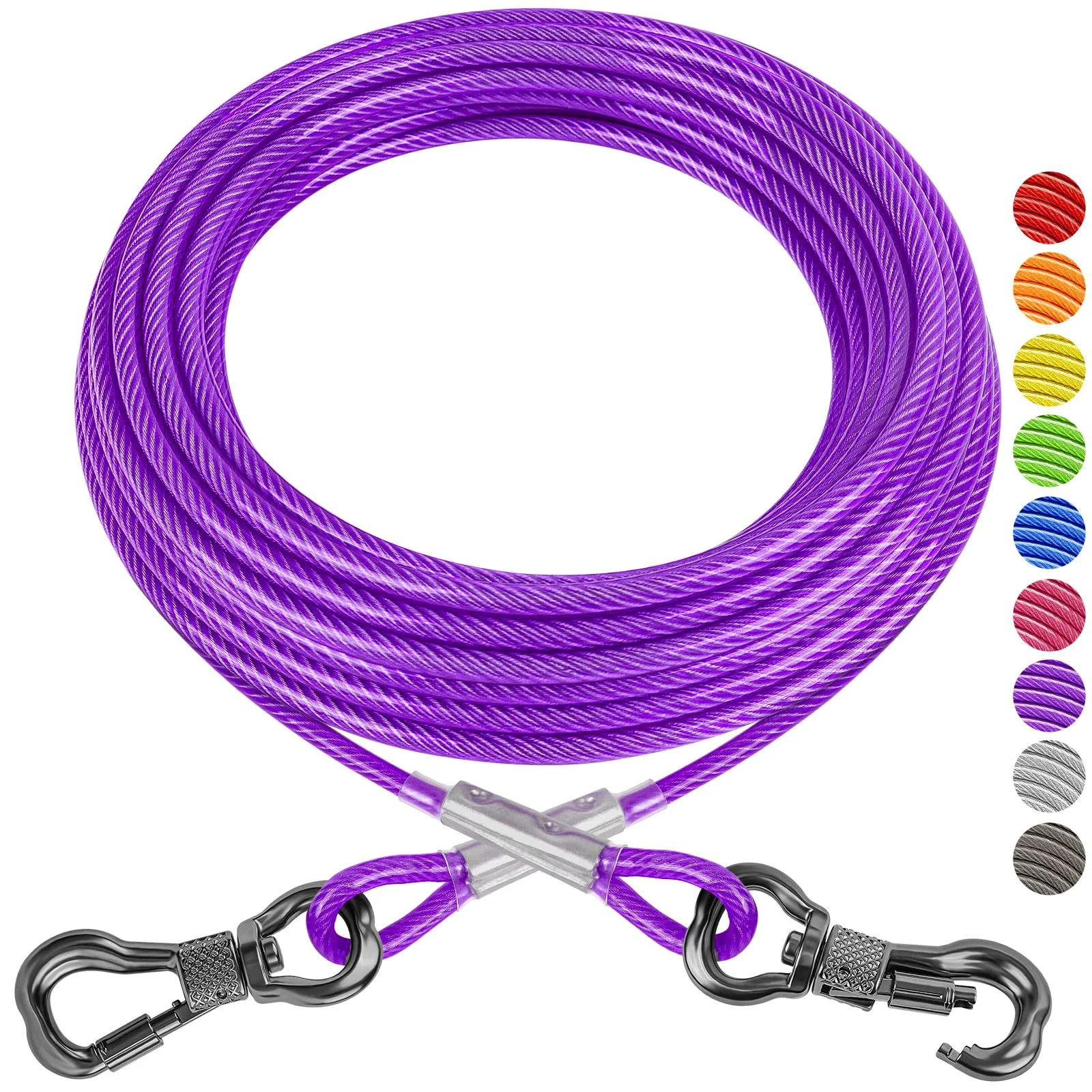 Recyclable XiaZ Dog Tie Out Cable 20ft – Heavy-Duty Stainless Steel Dog Run for Large Dogs Up to 250 lbs Dependable