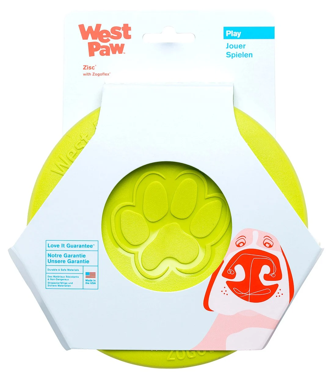 High-Grade West Paw Zogoflex Zisc Durable Dog Frisbee – Floats Made in USA 6.5-Inch Tangerine Classic