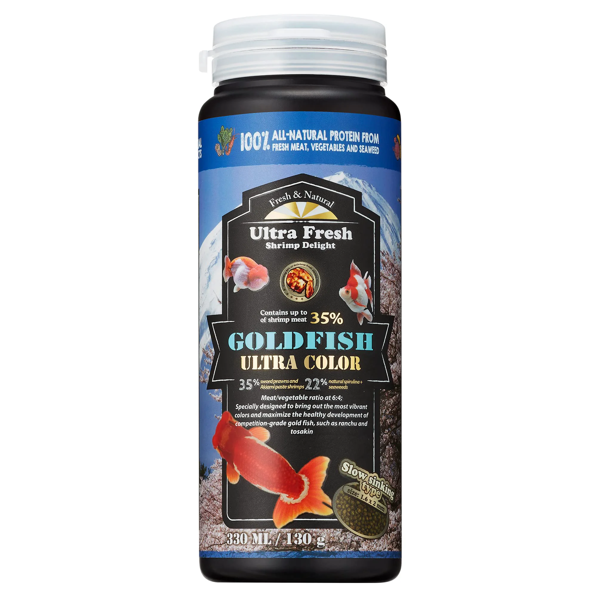 Organic Ultra Fresh Sinking Goldfish Food – Color Enhancing All Natural Clear Water Formula 4.6 oz Expertly Made