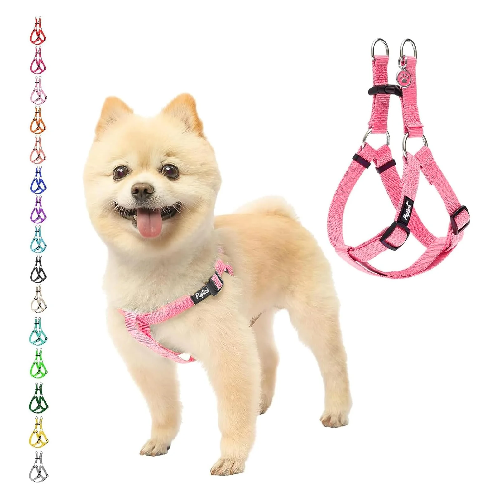 Enhanced PUPTECK No Pull Dog Harness – Soft Adjustable Step-in Nylon Vest with ID Tag Optimized