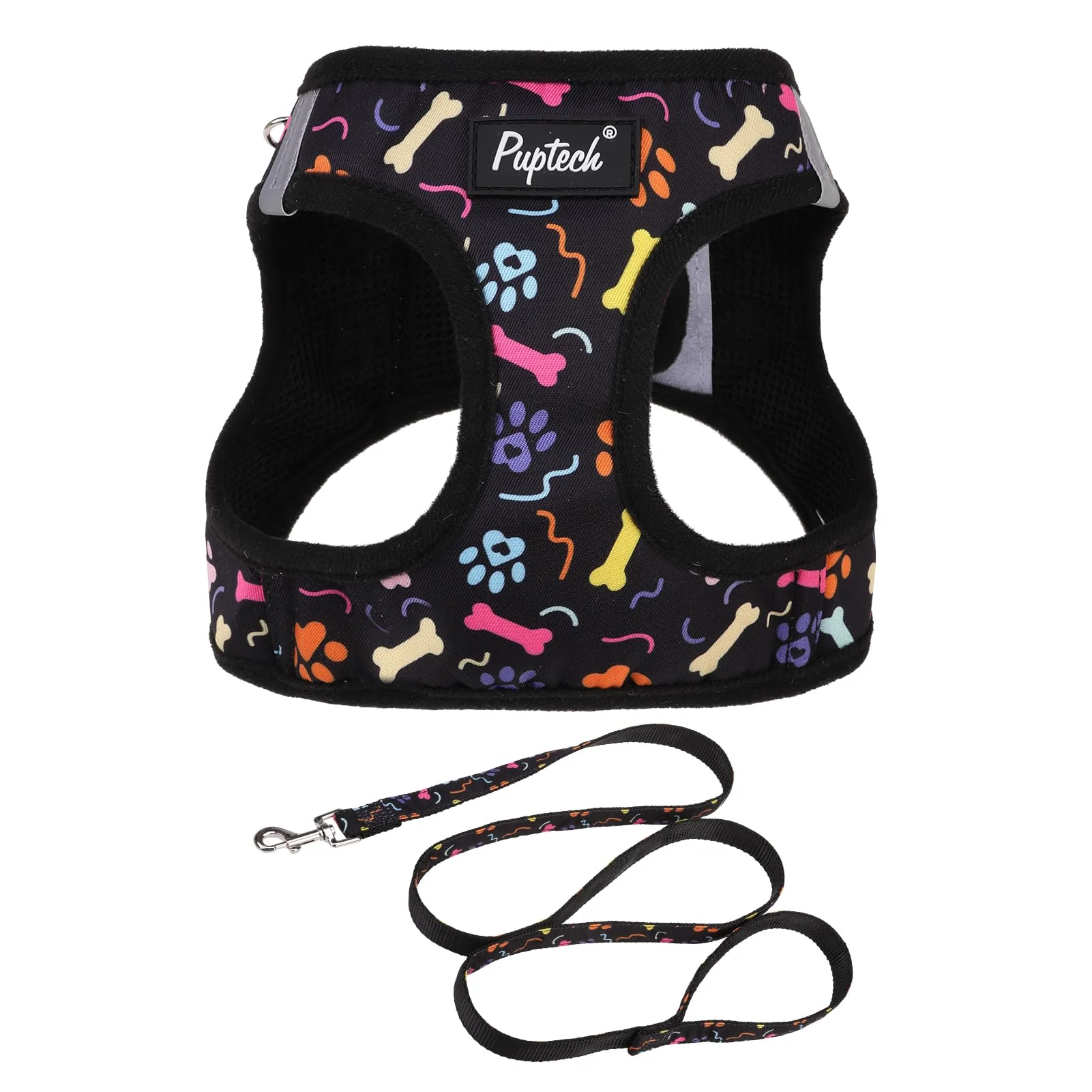 Optimized PUPTECK No-Pull Step-In Harness Leash Set for Small to Medium Dogs Excellent