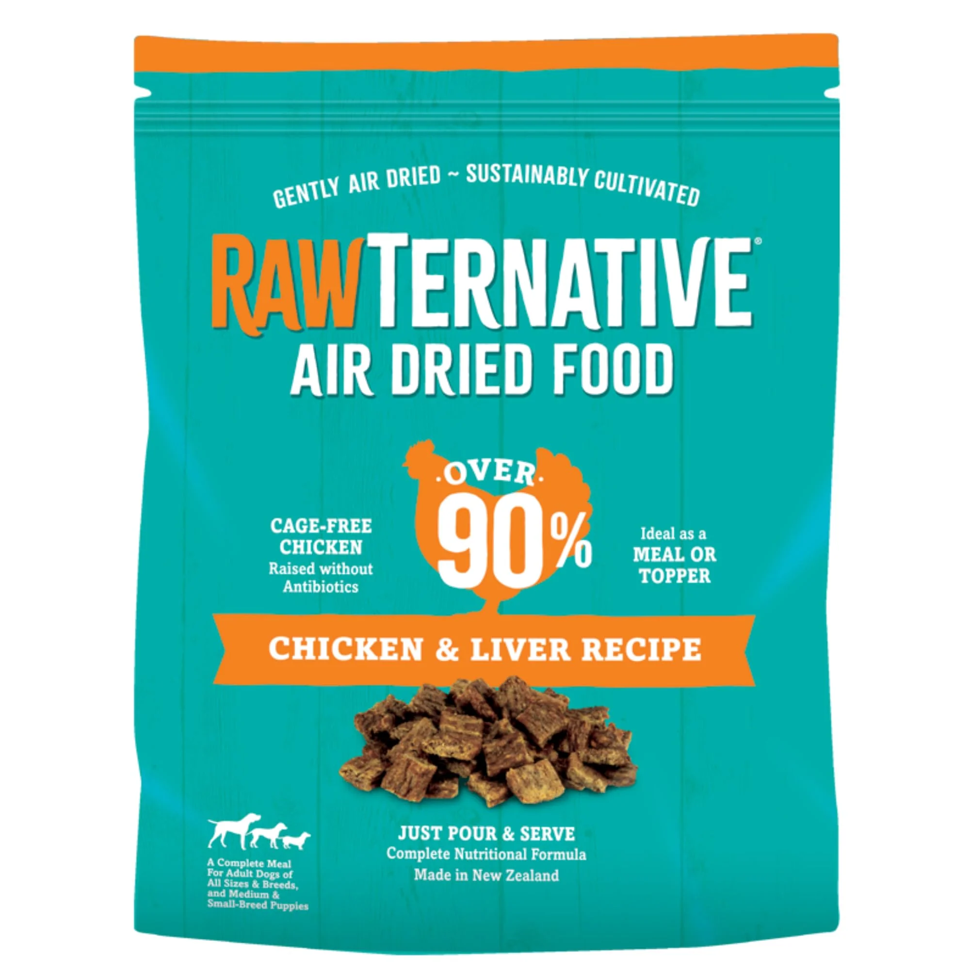 Flexible Grandma Mae's RawTernative Air Dried Dog Food — 92 Chicken Liver NZ Green Mussels Enhanced