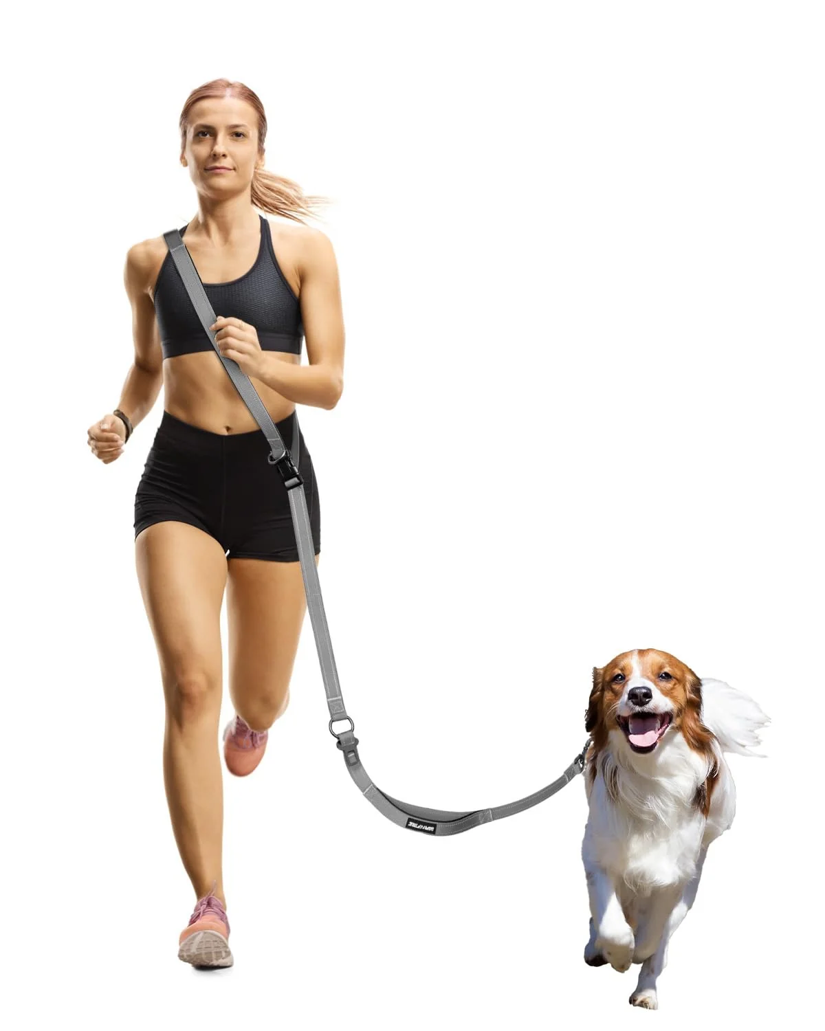 Minimalist WANFIRE Hands- Dog Leash – Crossbody Waist Belt 5.3–7.9 ft Reflective Car Seatbelt Modern