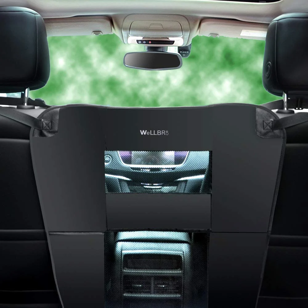 Exceptional Wellbro Dog Car Backseat Barrier – Padded Nylon Net Easy Install 2 Mesh Windows Trusted