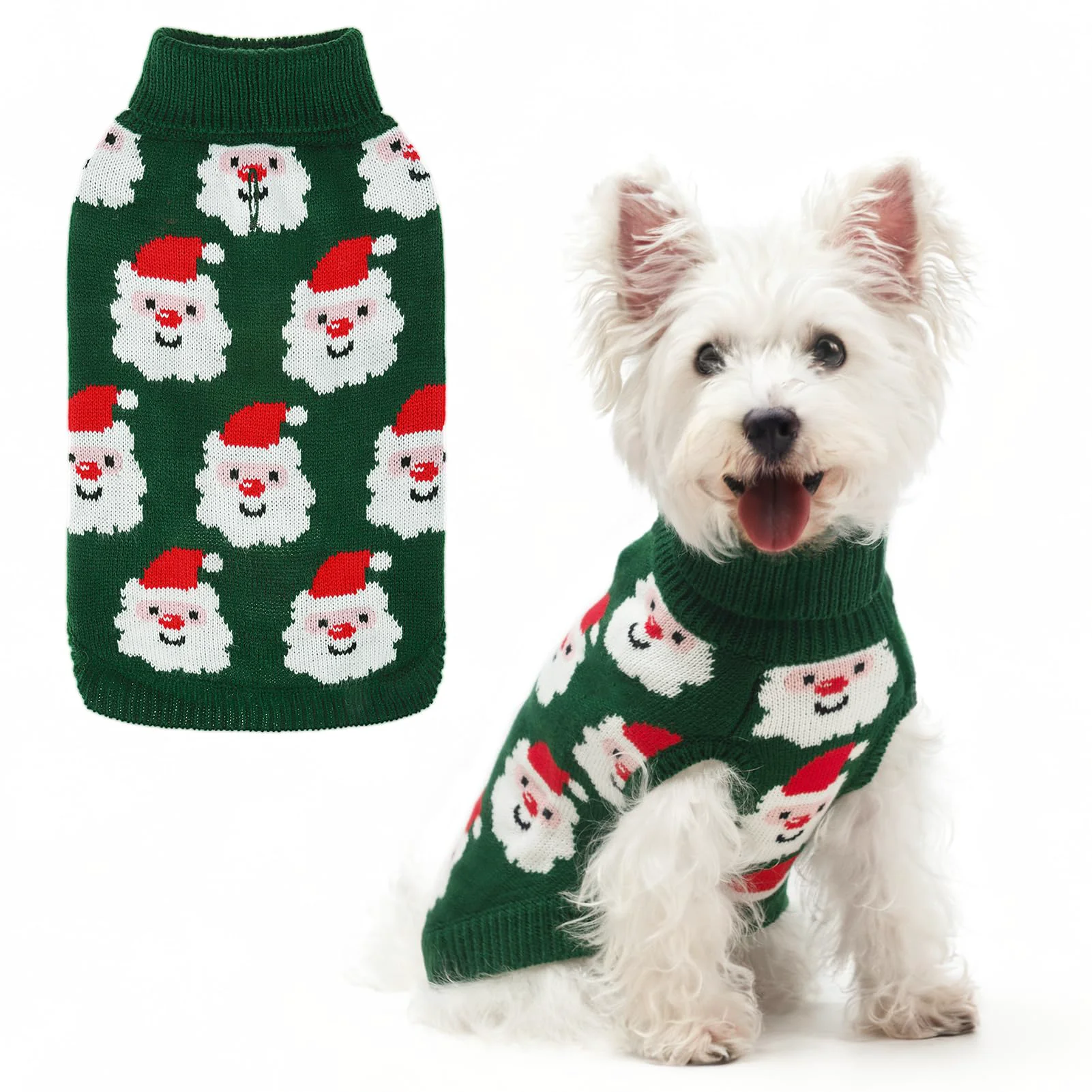 Recyclable SCIROKKO Dog Sweaters for Small Dogs - Warm Knitwear with Santa Pattern Size S Healthy