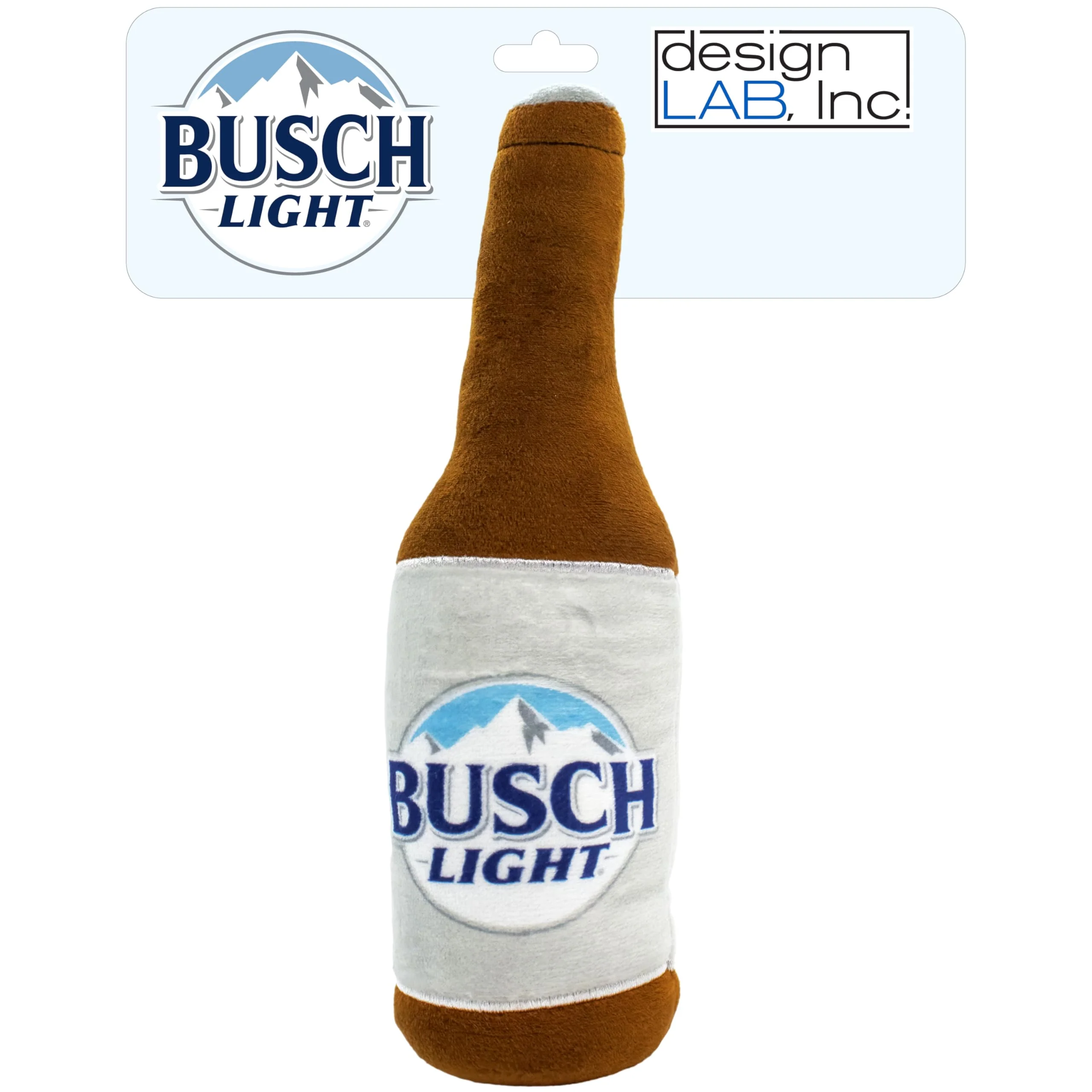 Pure design LAB Inc. Busch Light Dog Toy - 12in Plush Beer Bottle Squeaky Toy Sophisticated