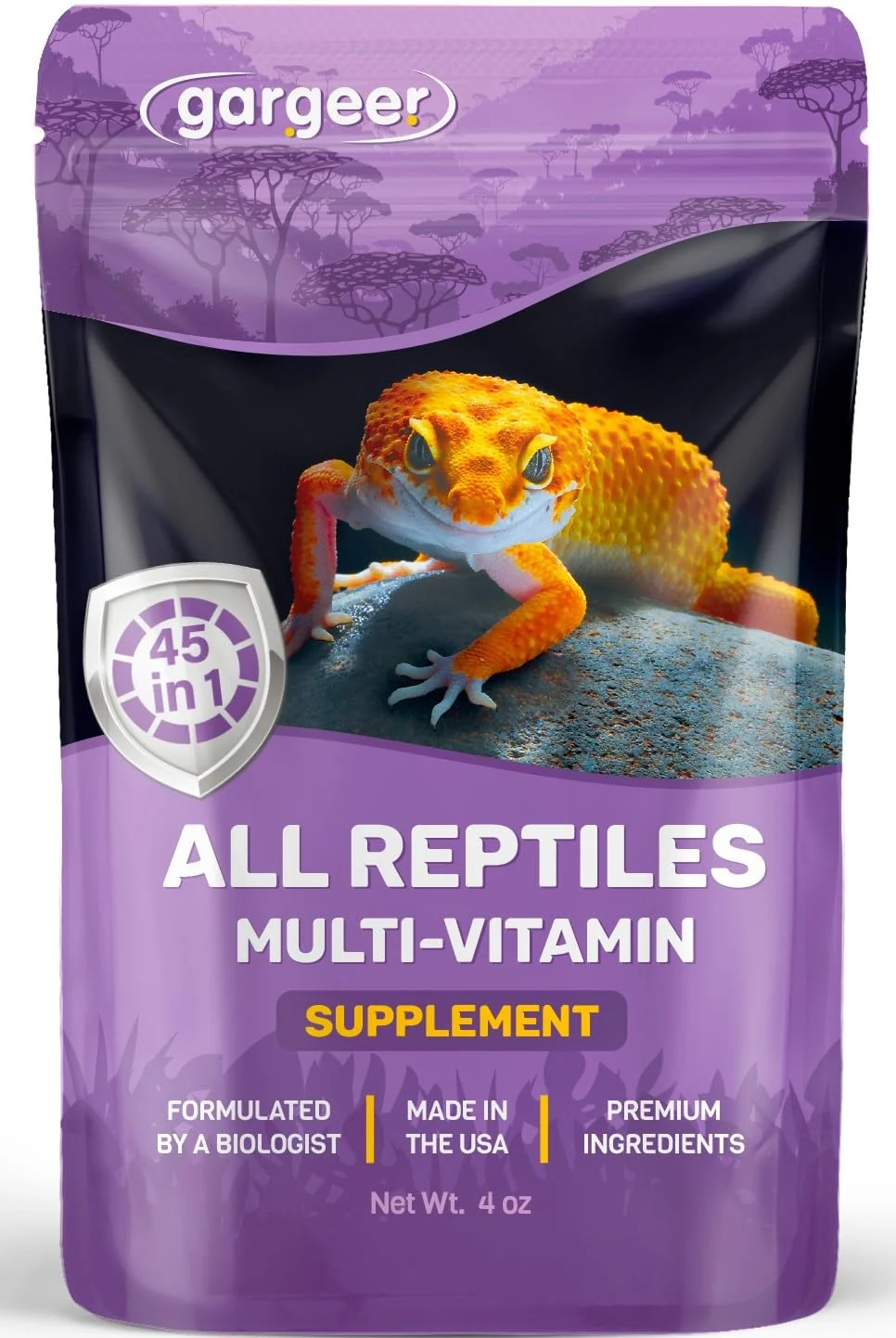 High-End Gargeer 4oz Reptile Multi-Vitamin Powder – Growth Recovery Development USA Made Solid