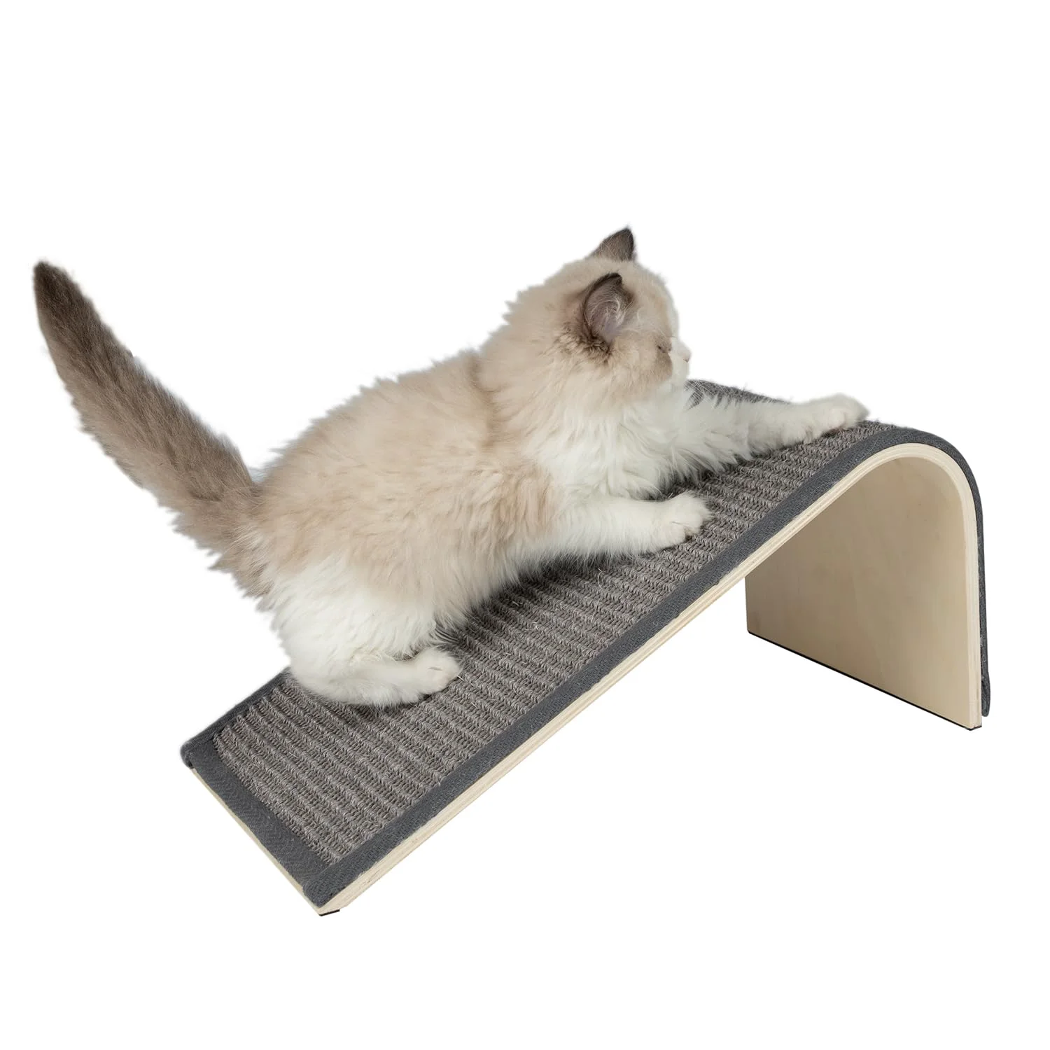 Exclusive Pet Supplies Catify Cat Scratcher — Durable Sisal Post and Ramp Gray Premium