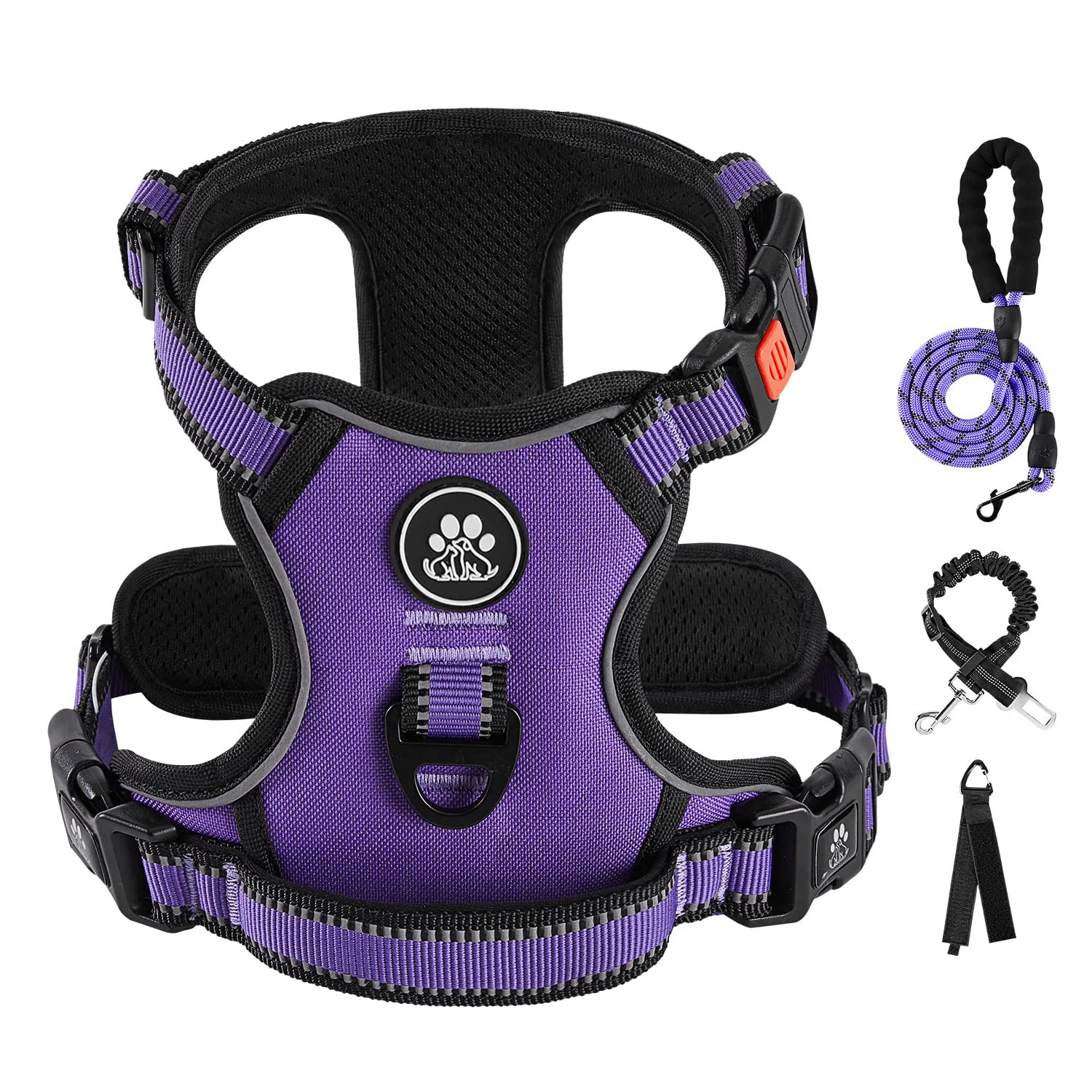 Outstanding IVY LANE No Pull Harness for Small Dogs — Adjustable Reflective Purple Reusable