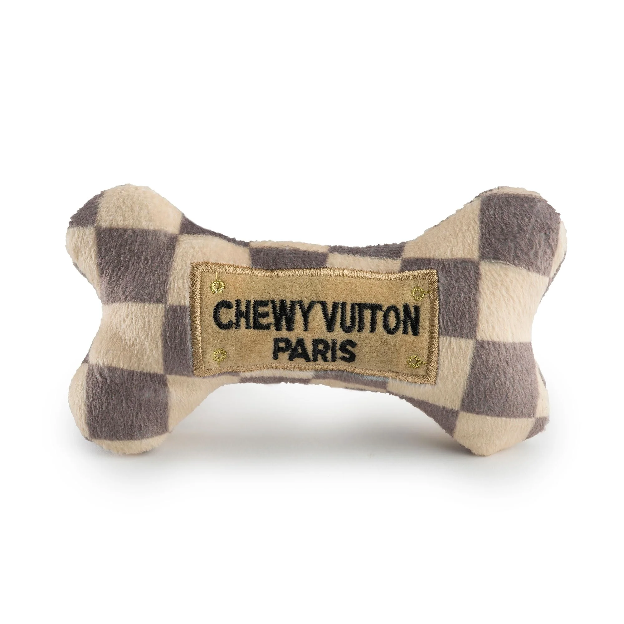 Classic Haute Diggity Dog Checker Chewy Vuiton Bone — Plush Designer Dog Toy Small Exceptional