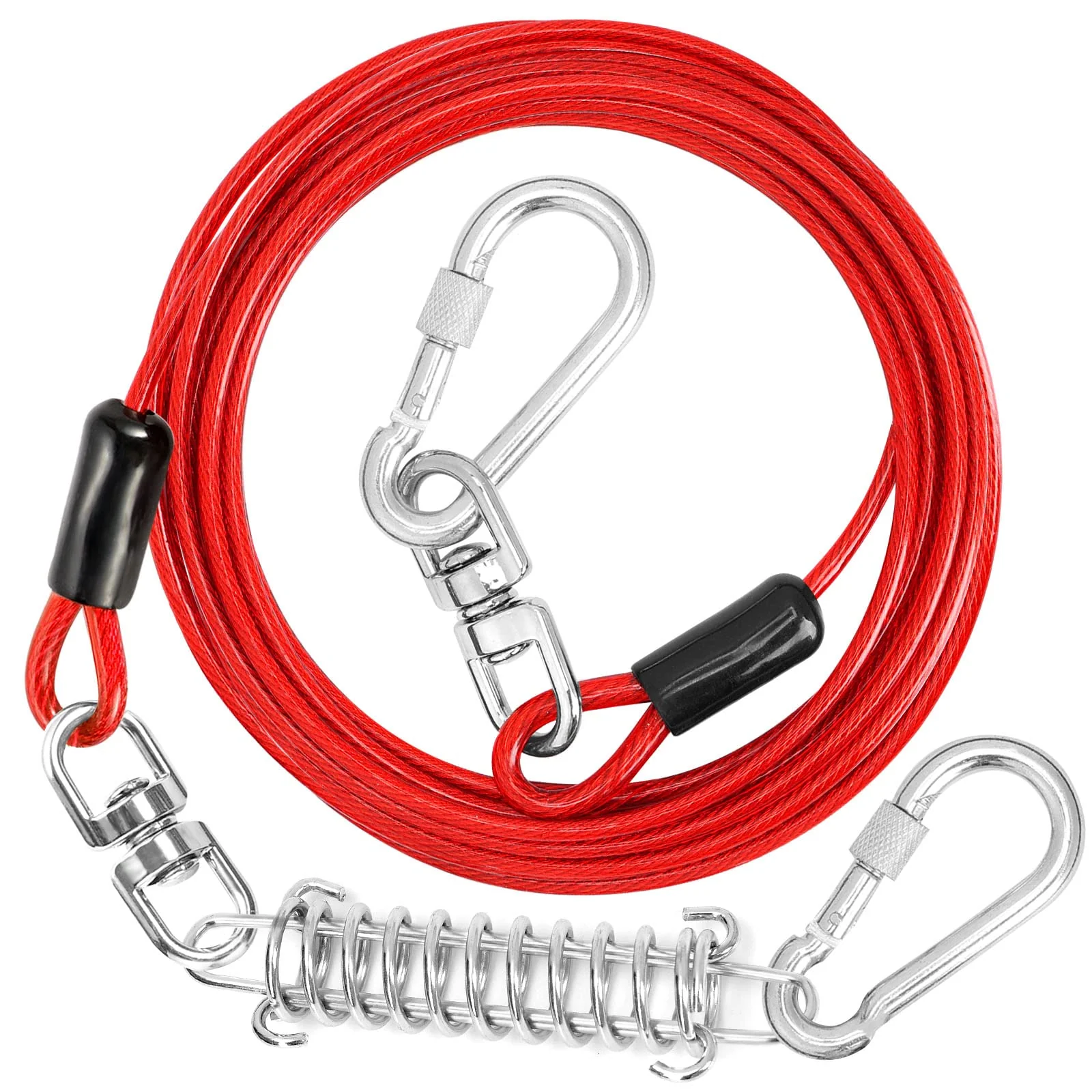 High-Performance jenico Dog Tie Out Cable – Heavy-Duty Swivel Hook 360° Rotation PVC Coated Steel Lead 10–150 ft Consistent