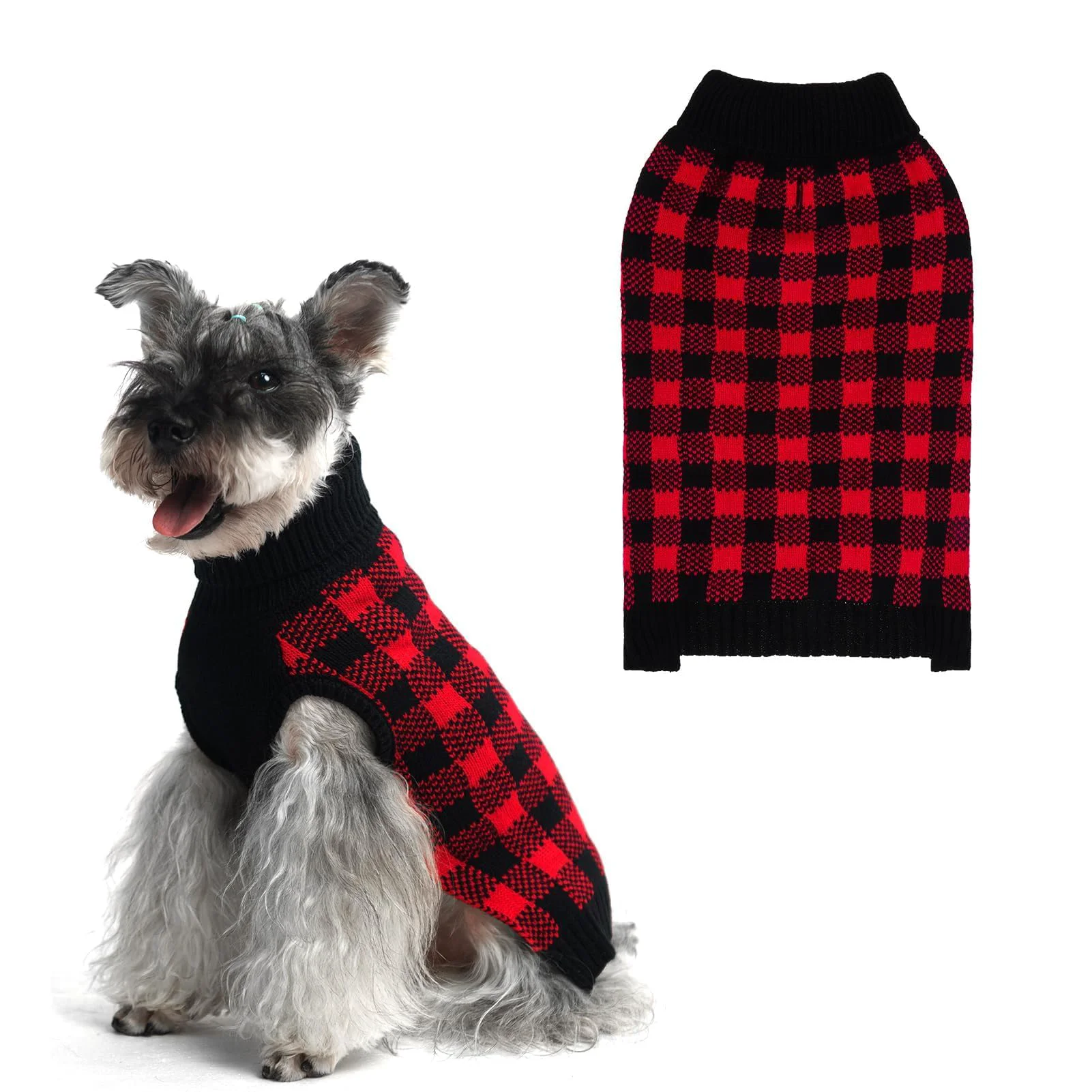 Fine PUPTECK Dog Sweaters for All Sizes – Fall Classic Plaid Winter Coat Verified