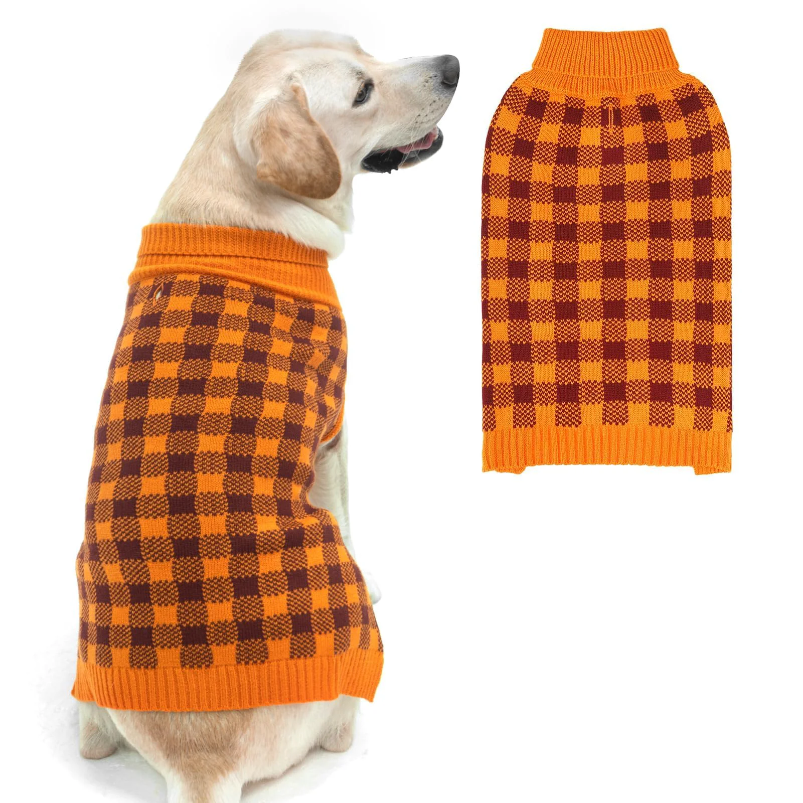 Traditional PUPTECK Dog Sweaters for All Sizes Fall Classic Plaid Winter Coat Artisan