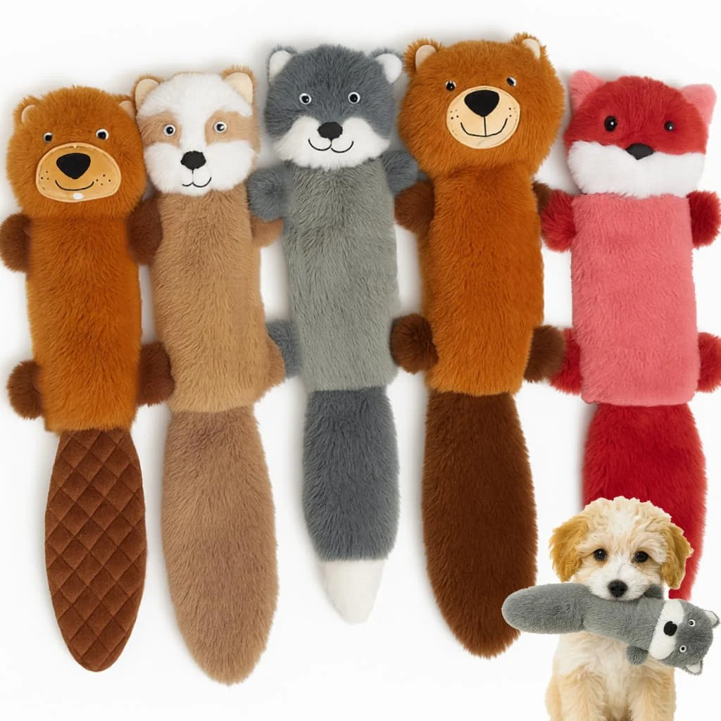 Selected Jalousie 5 Pack Stuffingless Dog Toys — Squeaky Crinkle No-Stuffing Toys for Medium Large Dogs First-Class