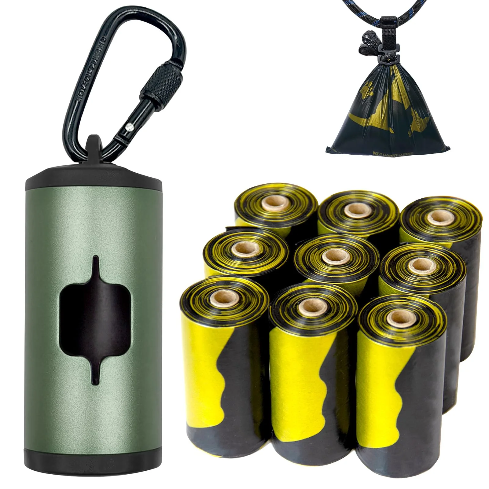 Quality SHAOUMAN Metal Dog Poop Bag Holder with Leash Clip – 135 Bags Dark Green Modern