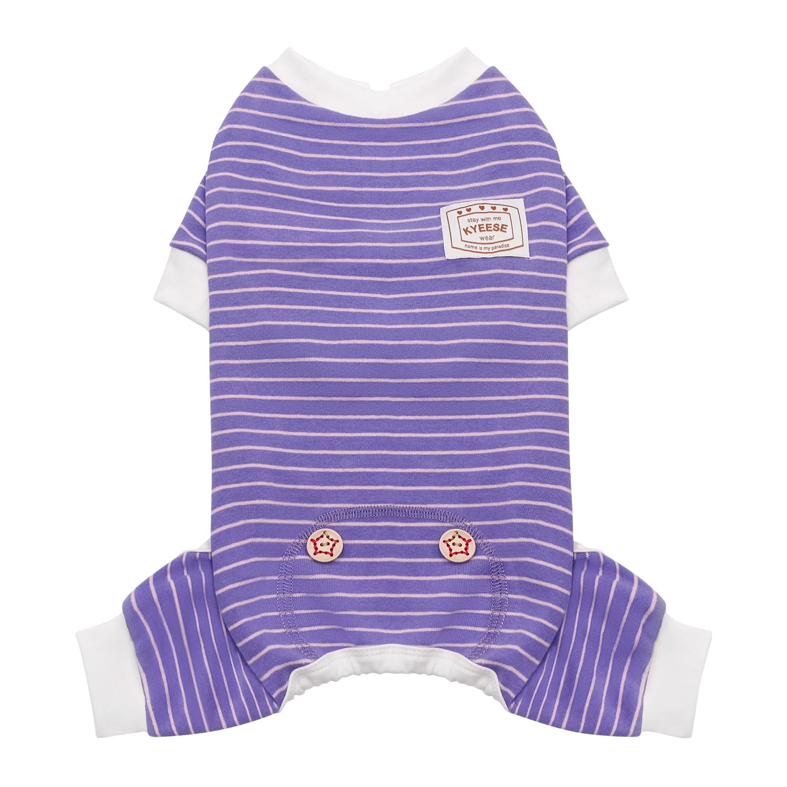 Sophisticated KYEESE Dog Pajamas Stretchable 4-Leg Jammies – Purple Striped Medium Minimalist