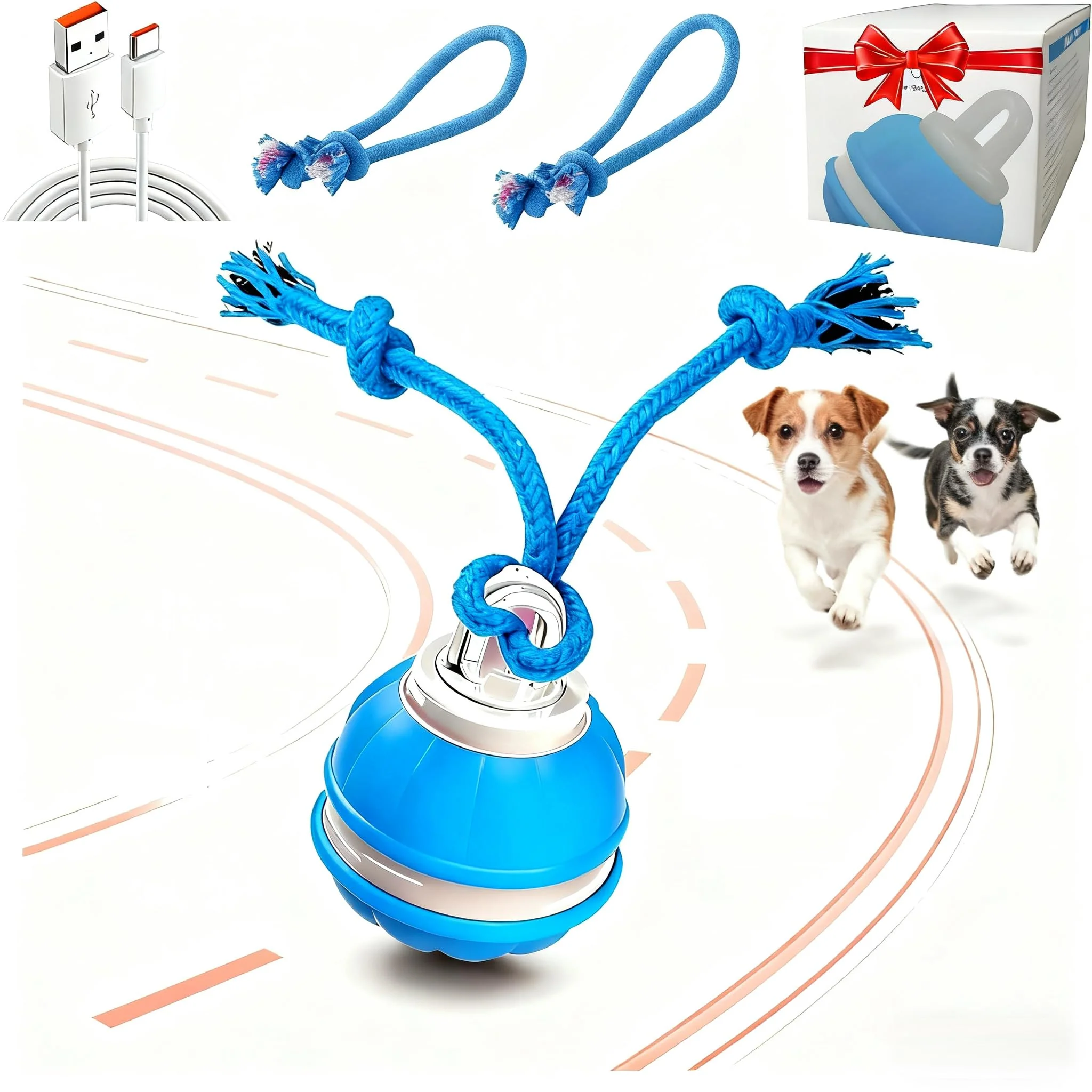 Enhanced QZTRGDW Interactive Dog Ball Toy for Small Dogs - 3-Speed Auto-Play Soft