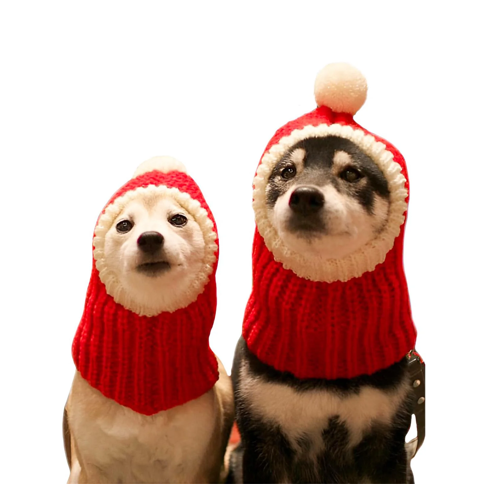 Comfortable NACOCO Christmas Dog Hat Crocheted Snood with Pompon Red Green Knit S Exclusive