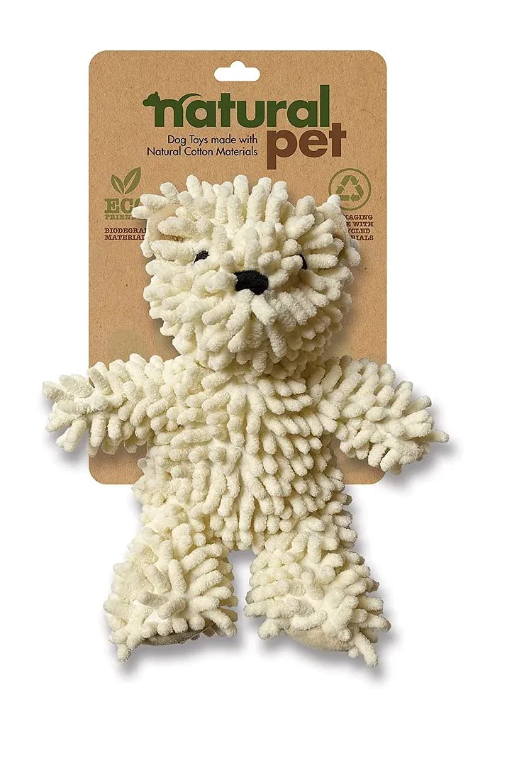 Specialty Natural Pet Nubz Bear Dog Toy – Premium Natural Plush with Squeaker Practical