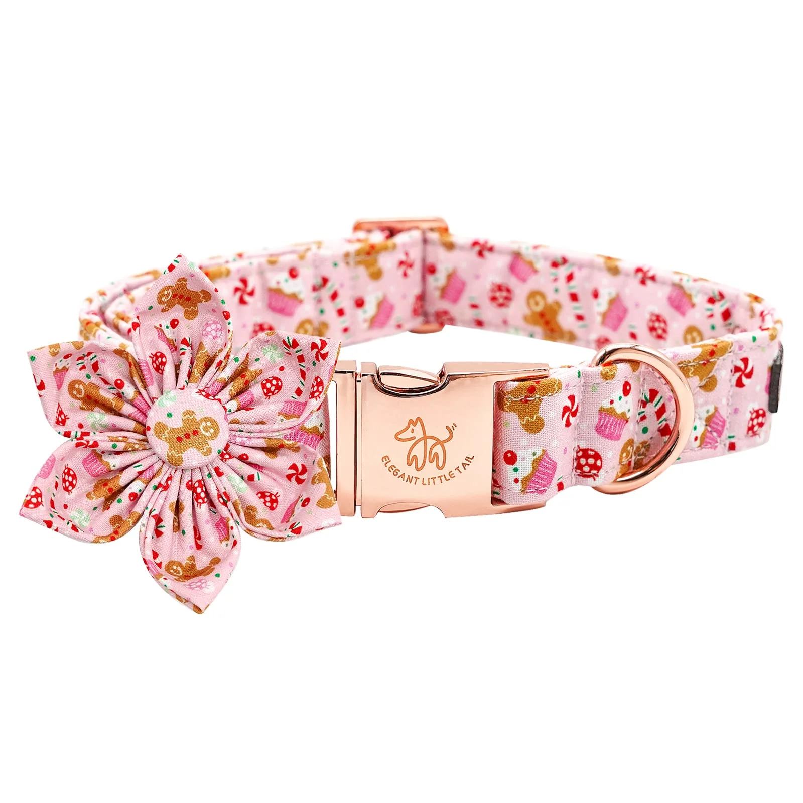Trusted Elegant Little Tail Dog Collar with Flower – Adjustable Christmas Plaid Collar for Medium Dogs Lightweight