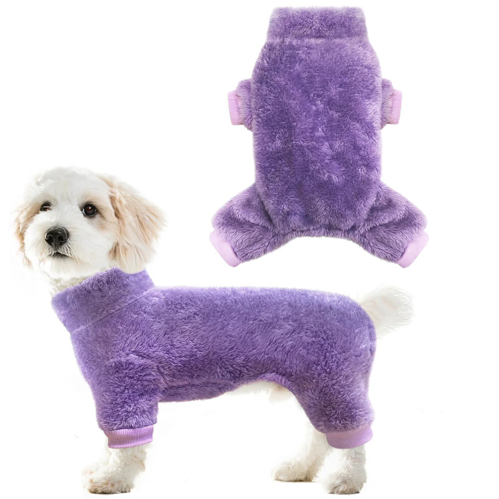 Powerful Idepet Fuzzy Velvet Dog Pajamas – Plush X-Large Purple Sweater Onesie for Small Pets Responsible